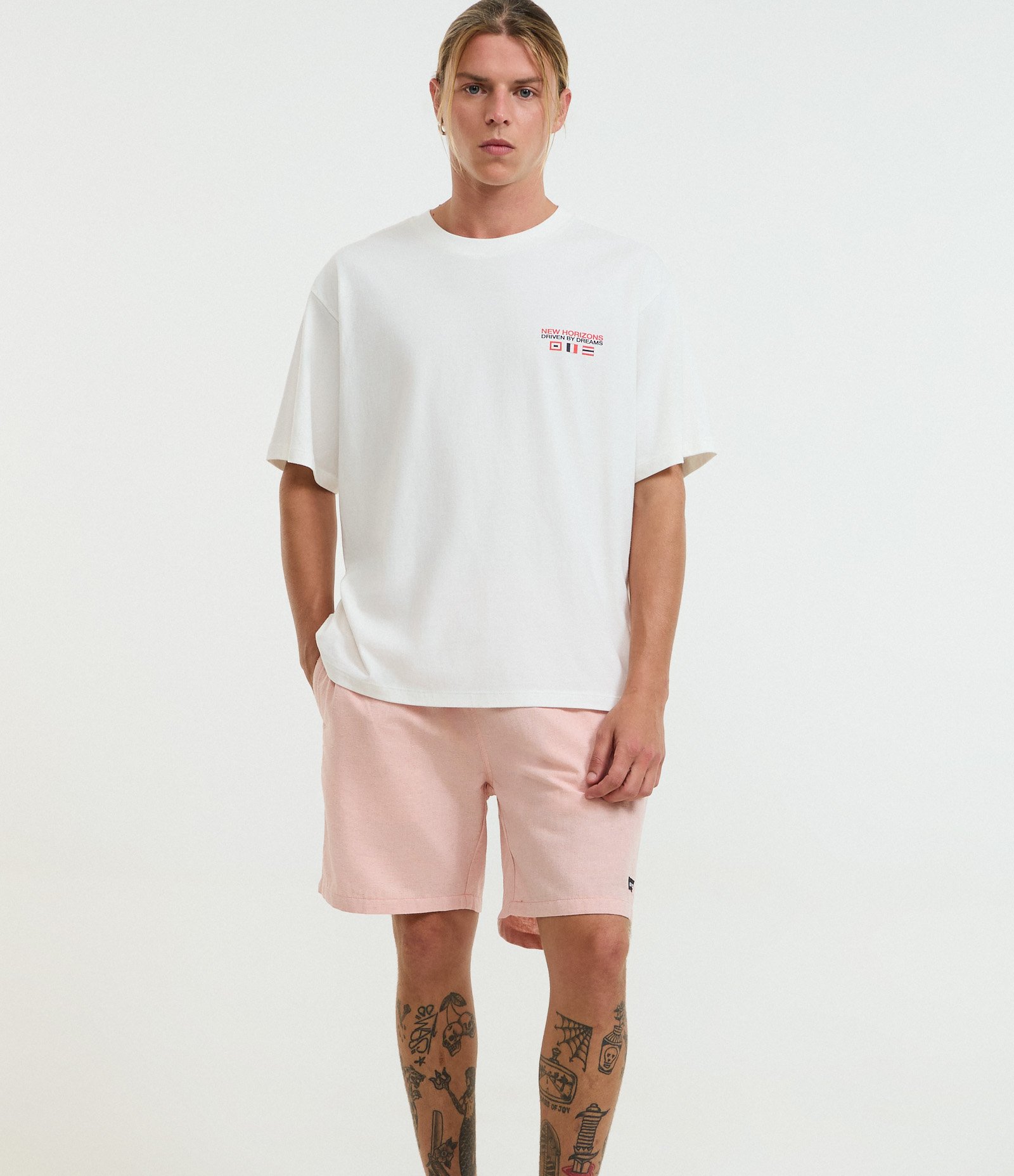 Bermuda em Algodão com Cós Elástico e Etiqueta Aplicada Salmão 4