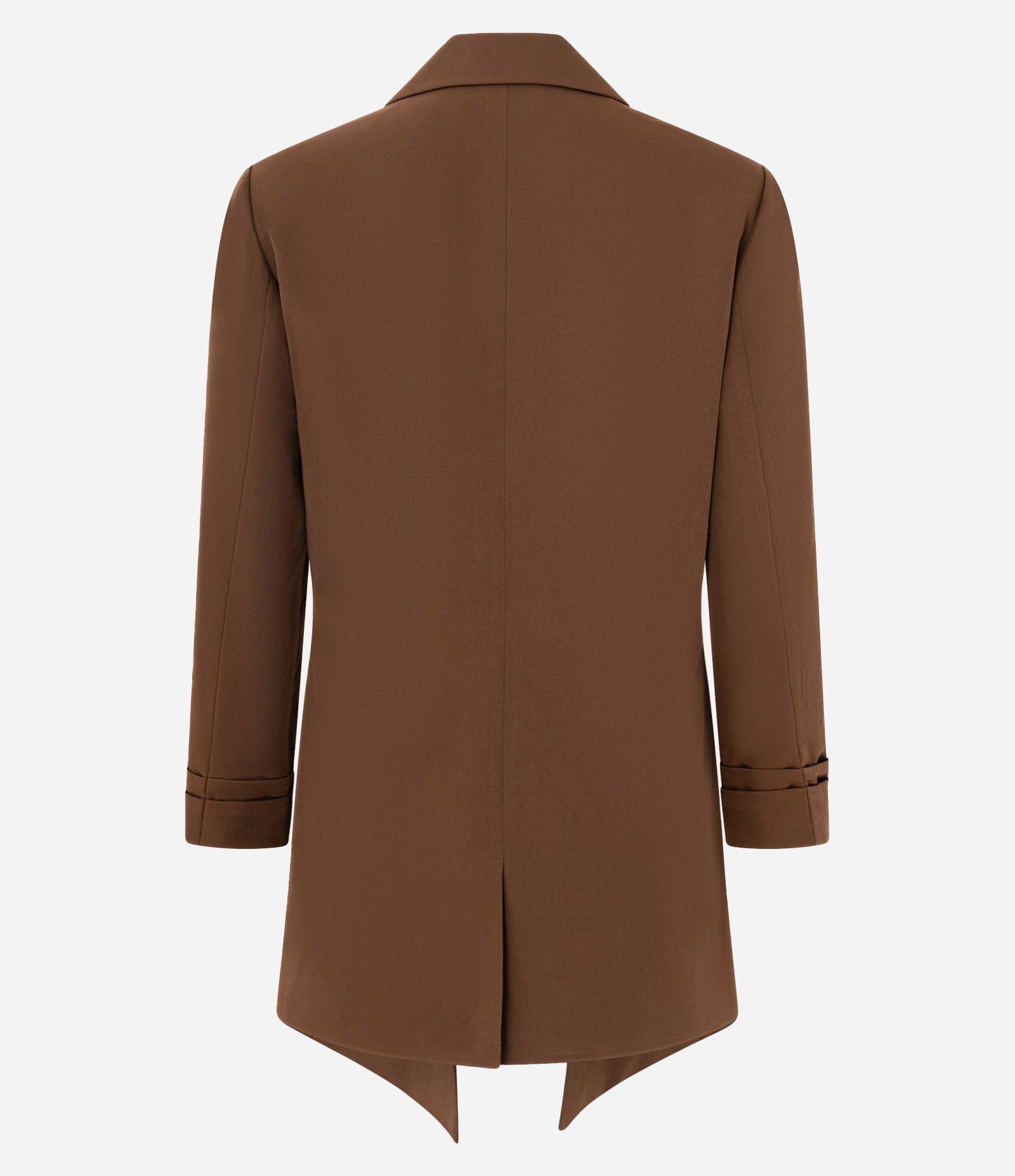 Blazer Oversized Alongado em Alfaiataria com Pregas no Punho Marrom Médio 2