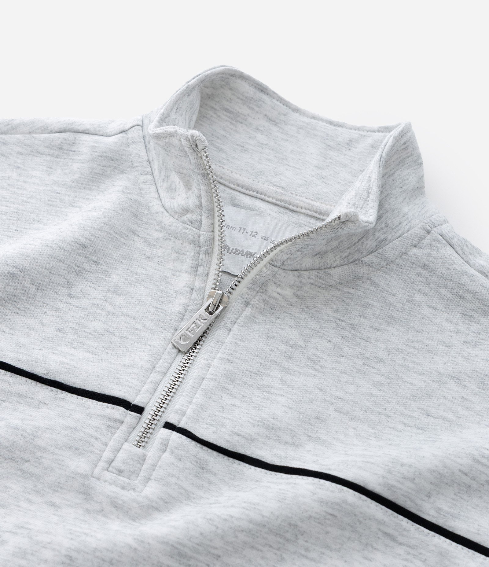 Casaco Infantil Regular com Zíper e gola Alta – Tam 7 a 16 Anos Cinza Claro 4