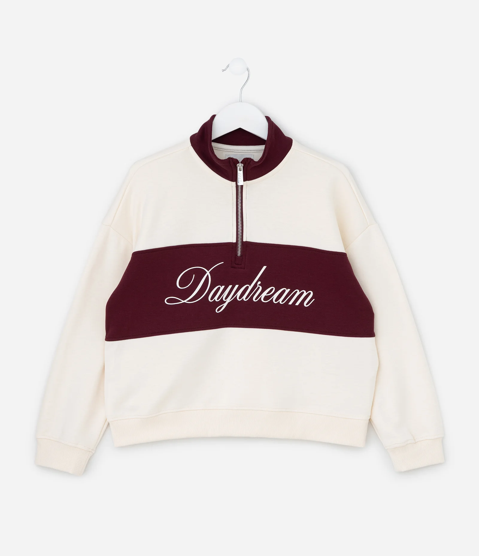 Casaco Infantil com Zíper e Lettering Daydream – Tam 5 a 14 Anos Vermelho/Off White 1