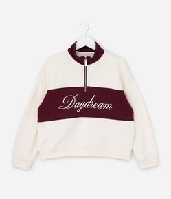 Casaco Infantil com Zíper e Lettering Daydream – Tam 5 a 14 Anos