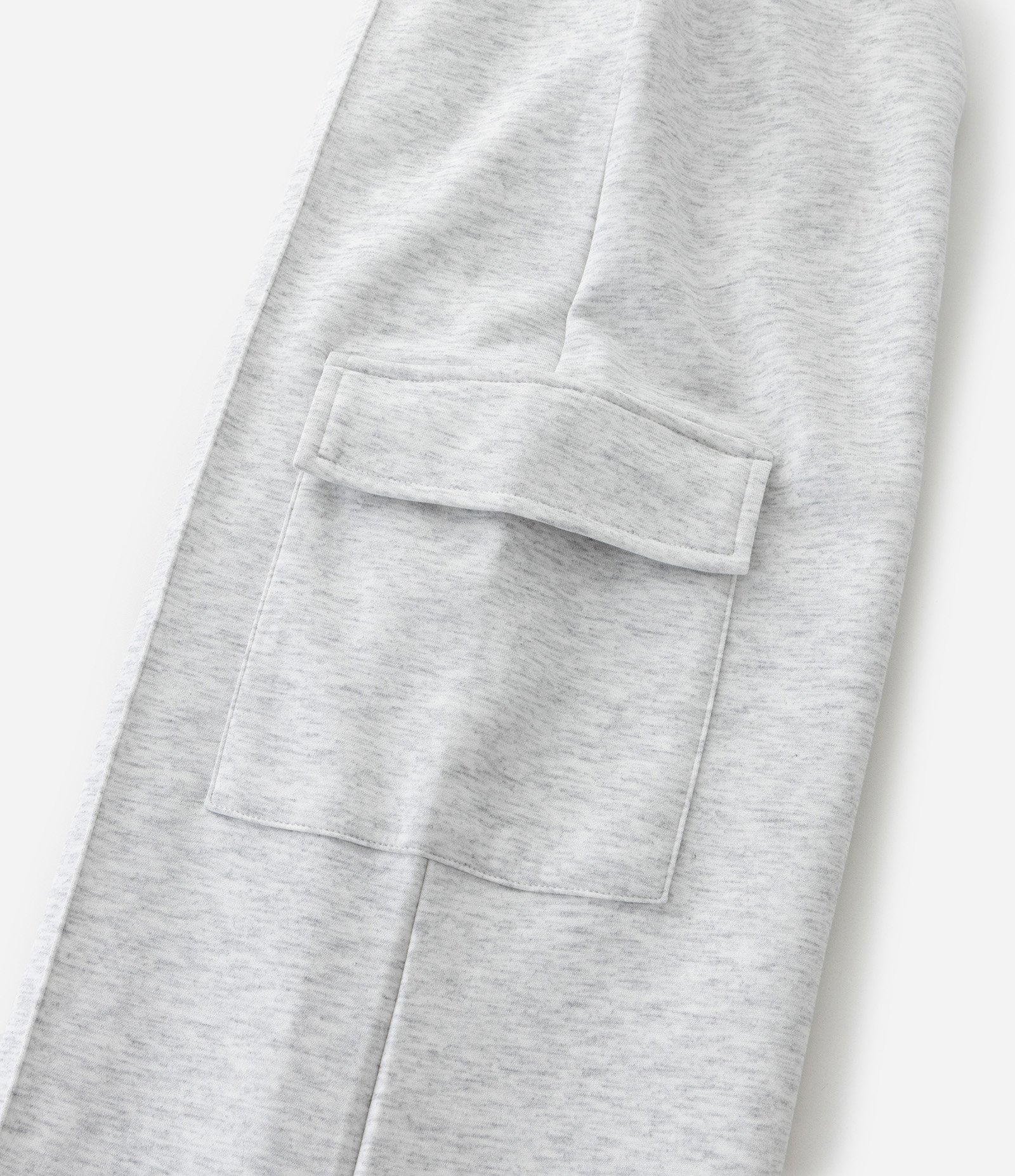 Calça Infantil Wide Leg em Moletom com Bolsos Cargo – Tam 5 a 16 Anos Cinza Claro 6