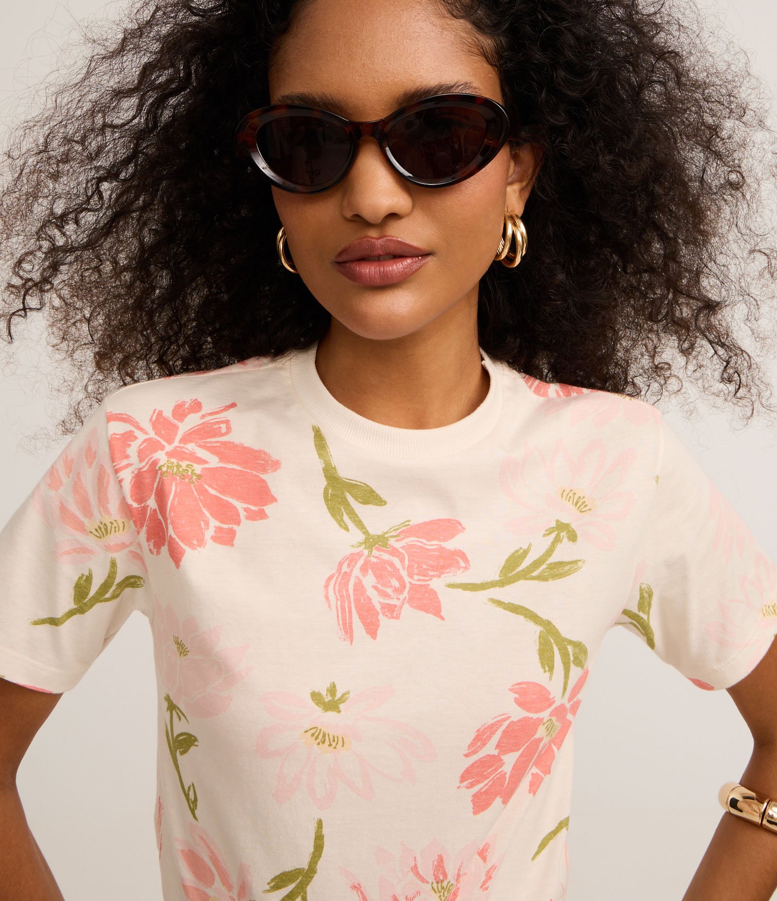 Blusa Slim em Algodão com Gola Redonda e Estampa Floral Multicores 3