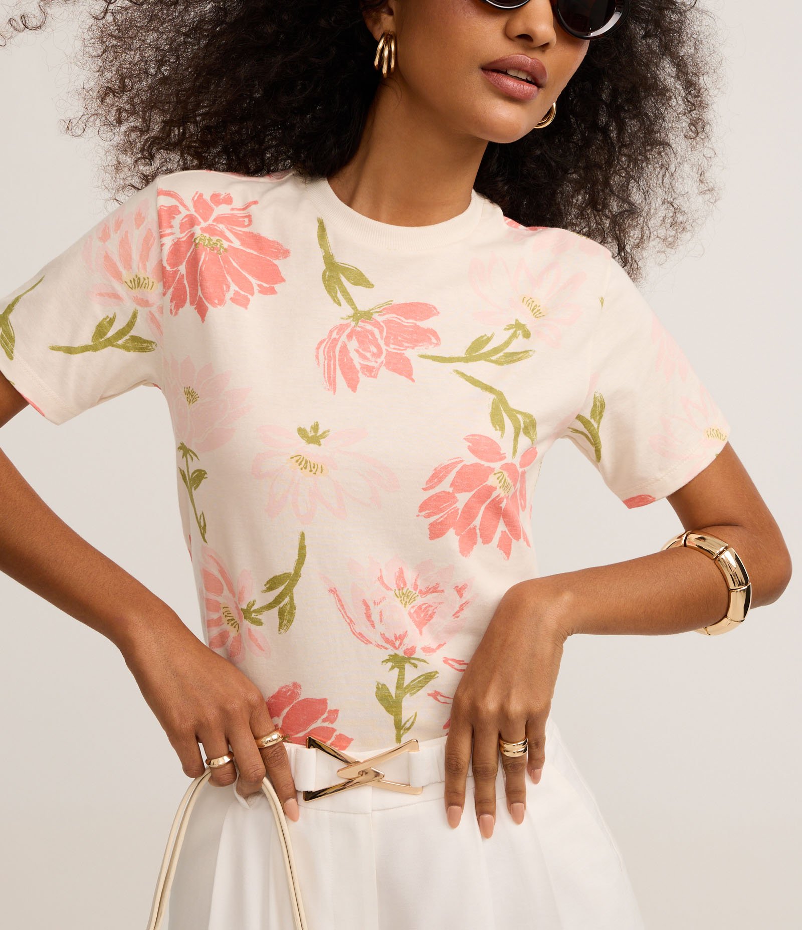Blusa Slim em Algodão com Gola Redonda e Estampa Floral Multicores 4