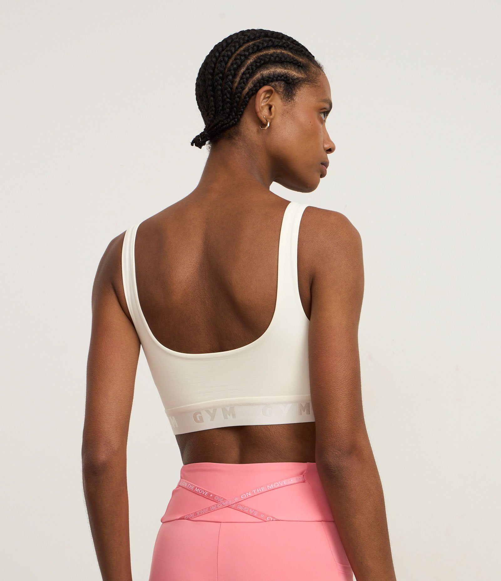 Top Bojo Esportivo em Microfibra com Elástico na Barra Branco 4