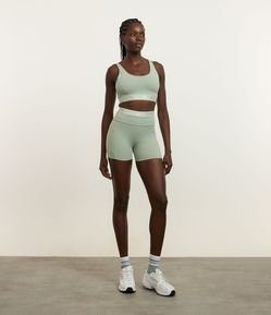 Bermuda Crossfiteira Esportiva com Elástico Texturizado no Cós