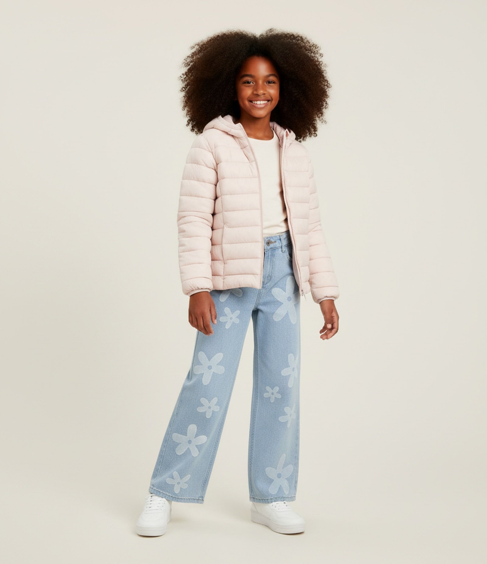 Jaqueta Infantil Puffer em Microfibra com Capuz – Tam 5 a 16 Anos Rosa Claro 1