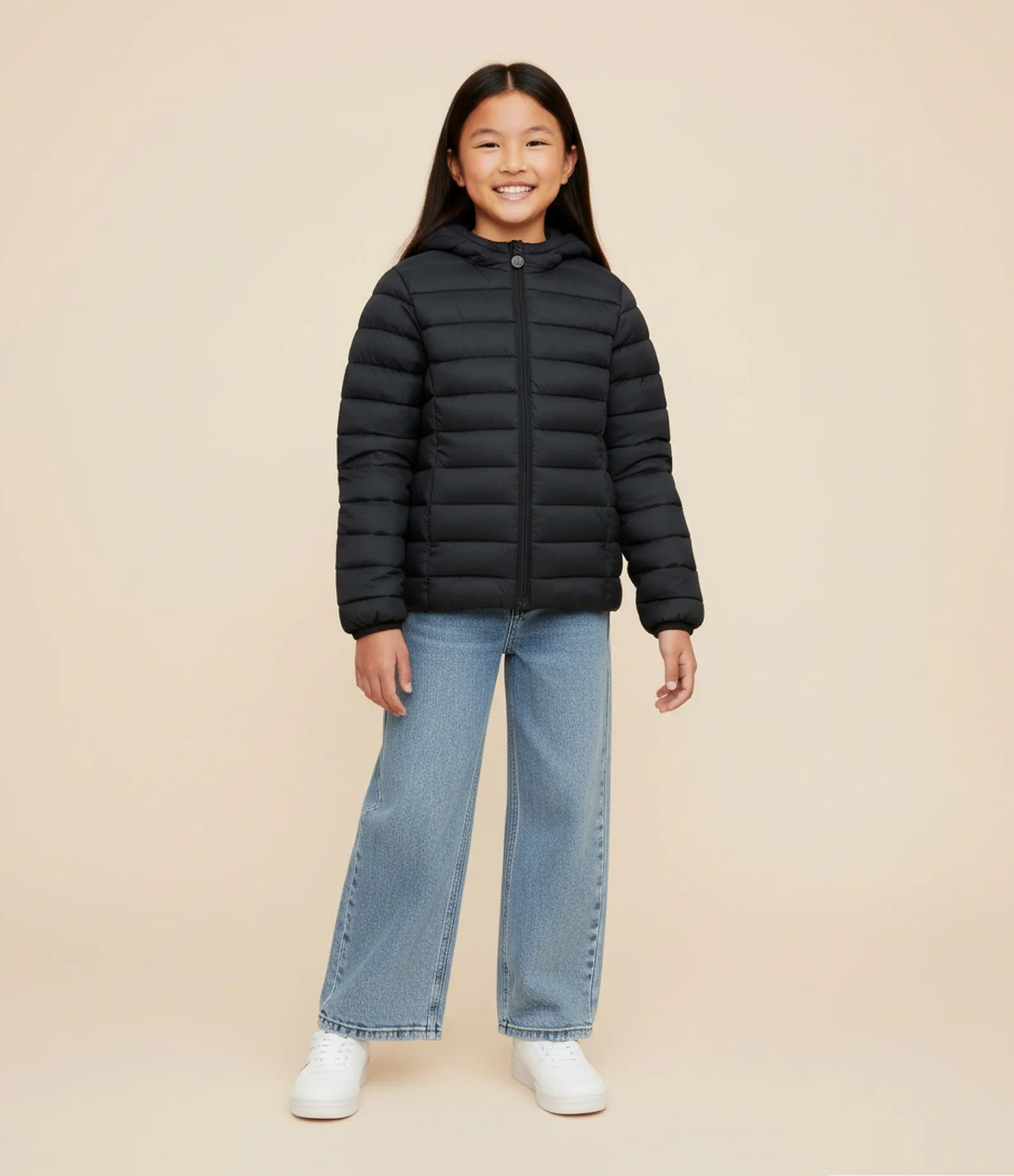 Jaqueta Infantil Puffer em Microfibra com Capuz – Tam 5 a 16 Anos Preto 1