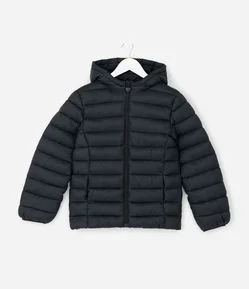 Jaqueta Infantil Puffer em Microfibra com Capuz – Tam 5 a 16 Anos