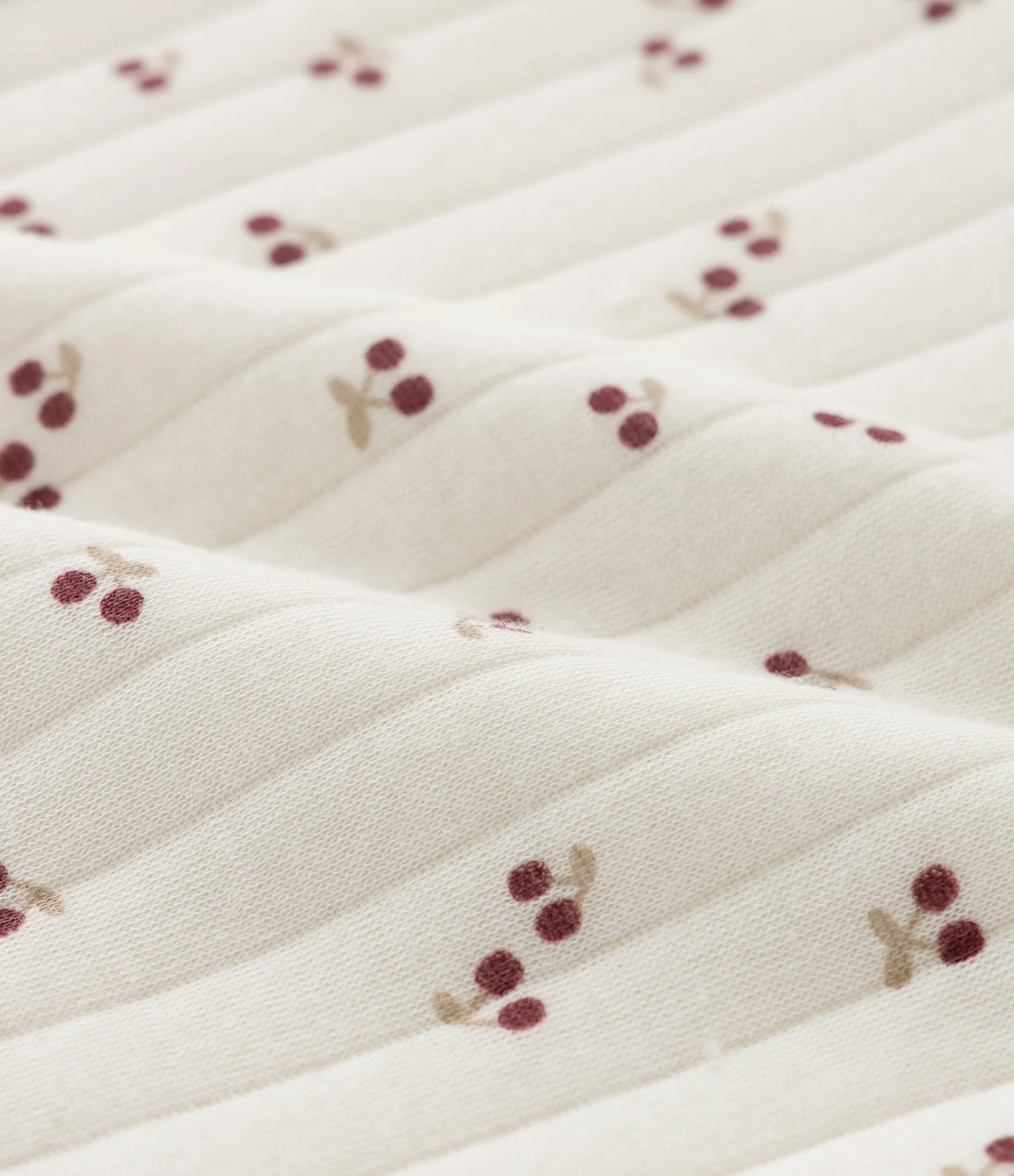 Conjunto Infantil em Matelassê com Cerejinhas e Legging Polar – Tam RN a 18 Meses Off White/Vinho 9