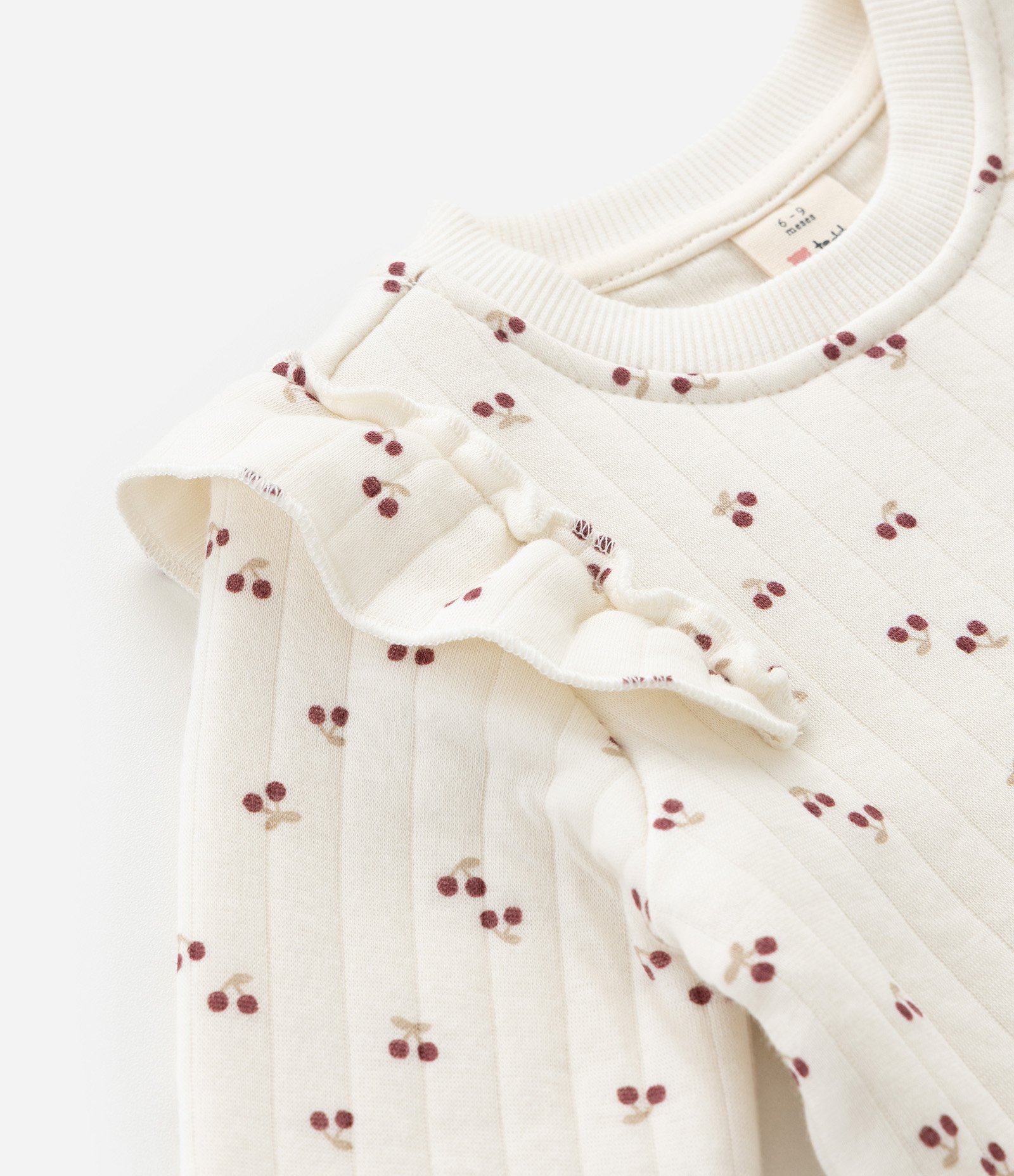 Conjunto Infantil em Matelassê com Cerejinhas e Legging Polar – Tam RN a 18 Meses Off White/Vinho 10