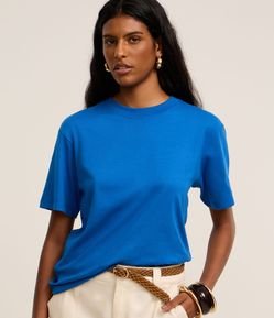 Camiseta em Algodão com Gola Redonda