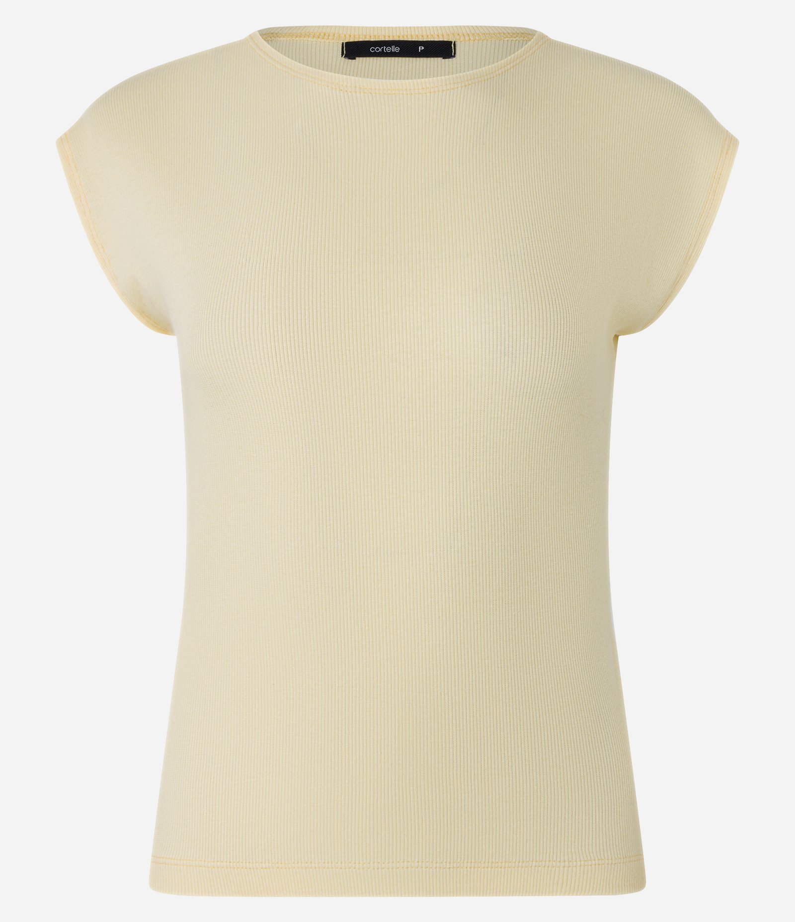 Blusa Canelada em Ribana com Manga Sem Cava Amarelo 7
