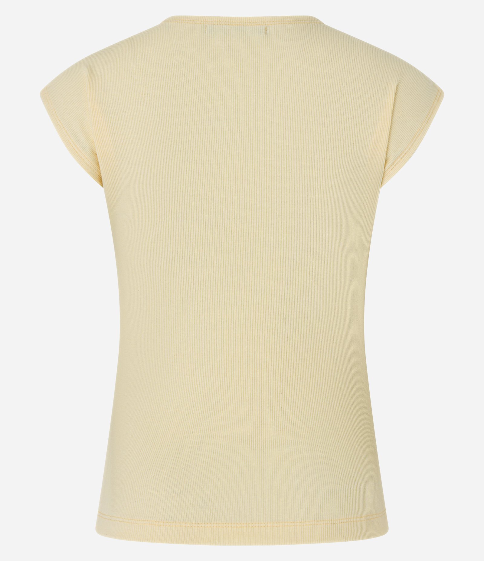 Blusa Canelada em Ribana com Manga Sem Cava Amarelo 10