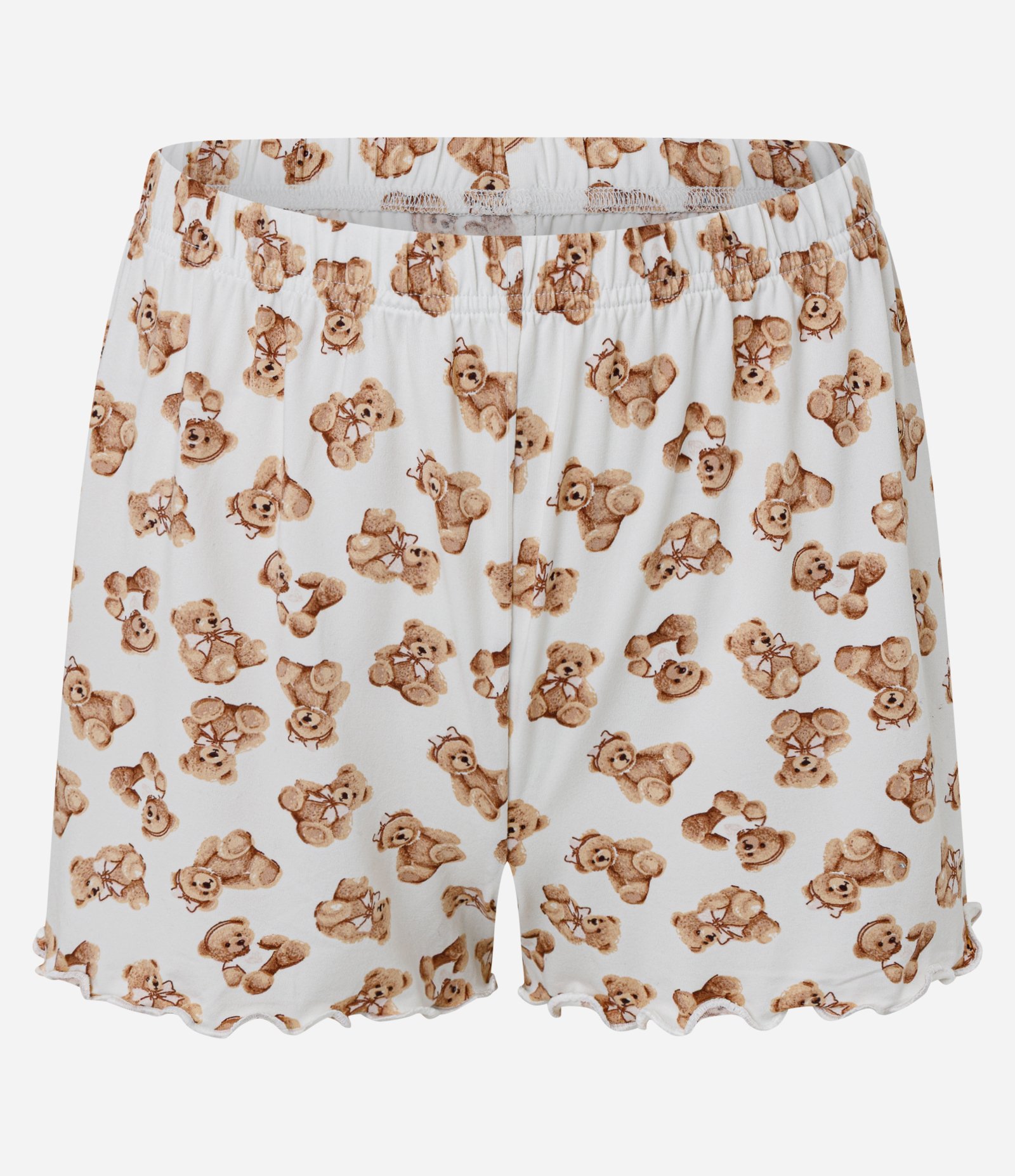 Pijama Short Doll Peach Touch com Estampa de Ursinhos Branco/Bege 8