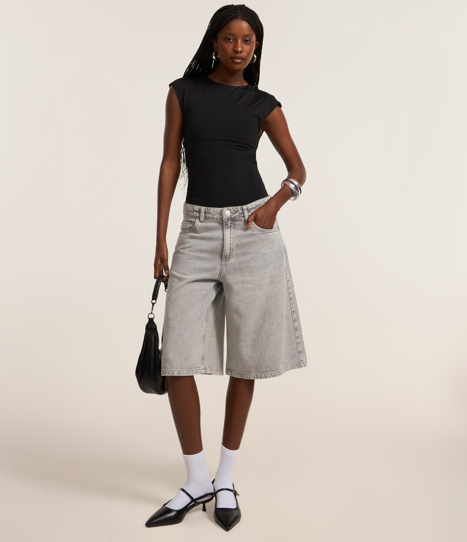 Body em Microfibra com Gola Redonda e Sem Cava Preto 2