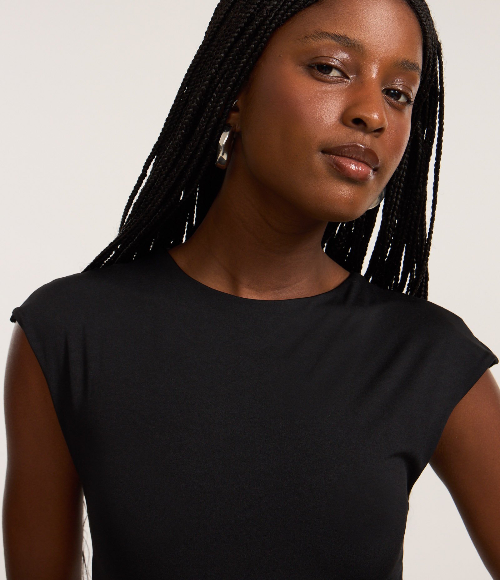 Body em Microfibra com Gola Redonda e Sem Cava Preto 3