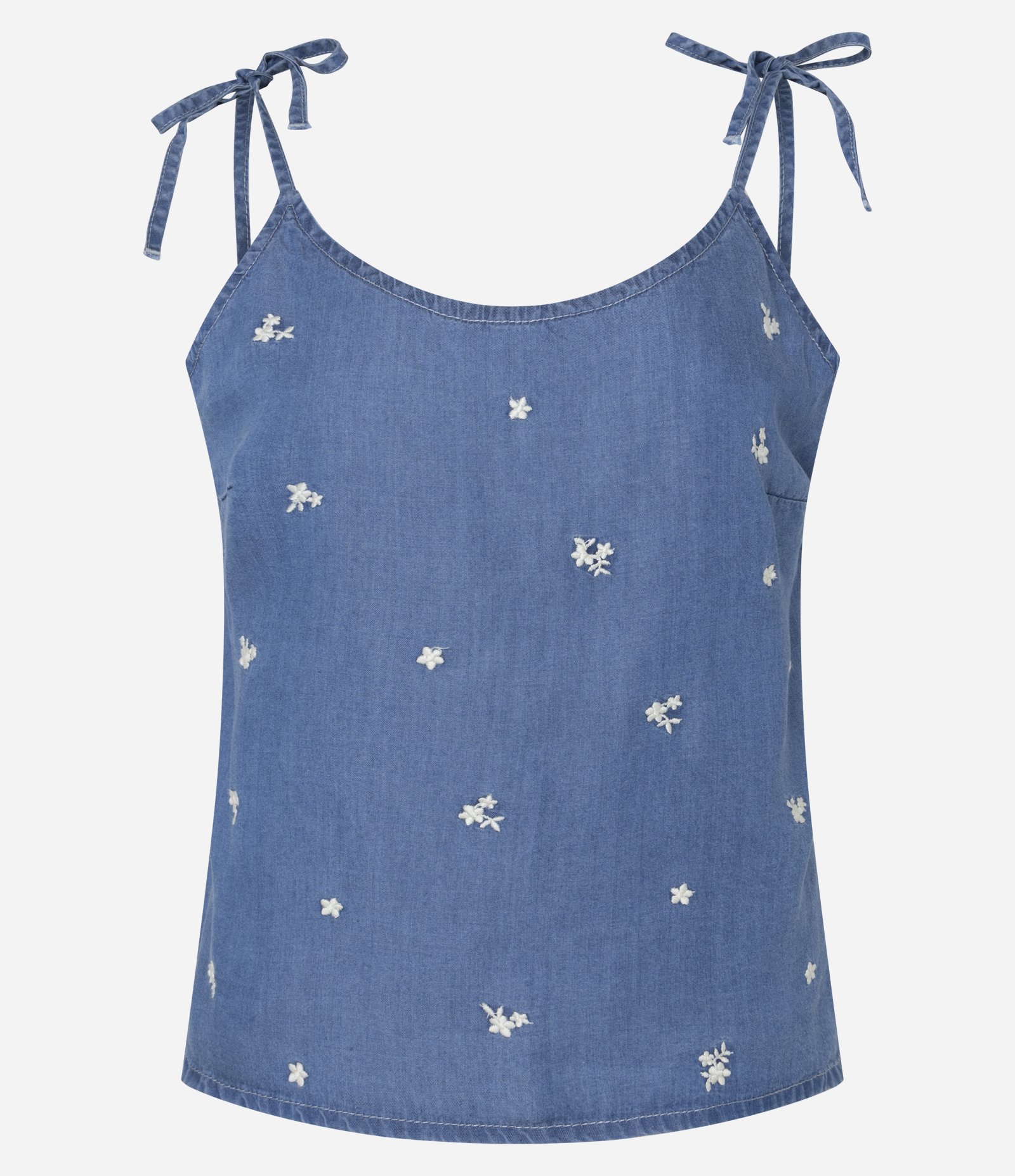 Blusa de Alça Laço em Liocel com Bordado Floral Médio 6