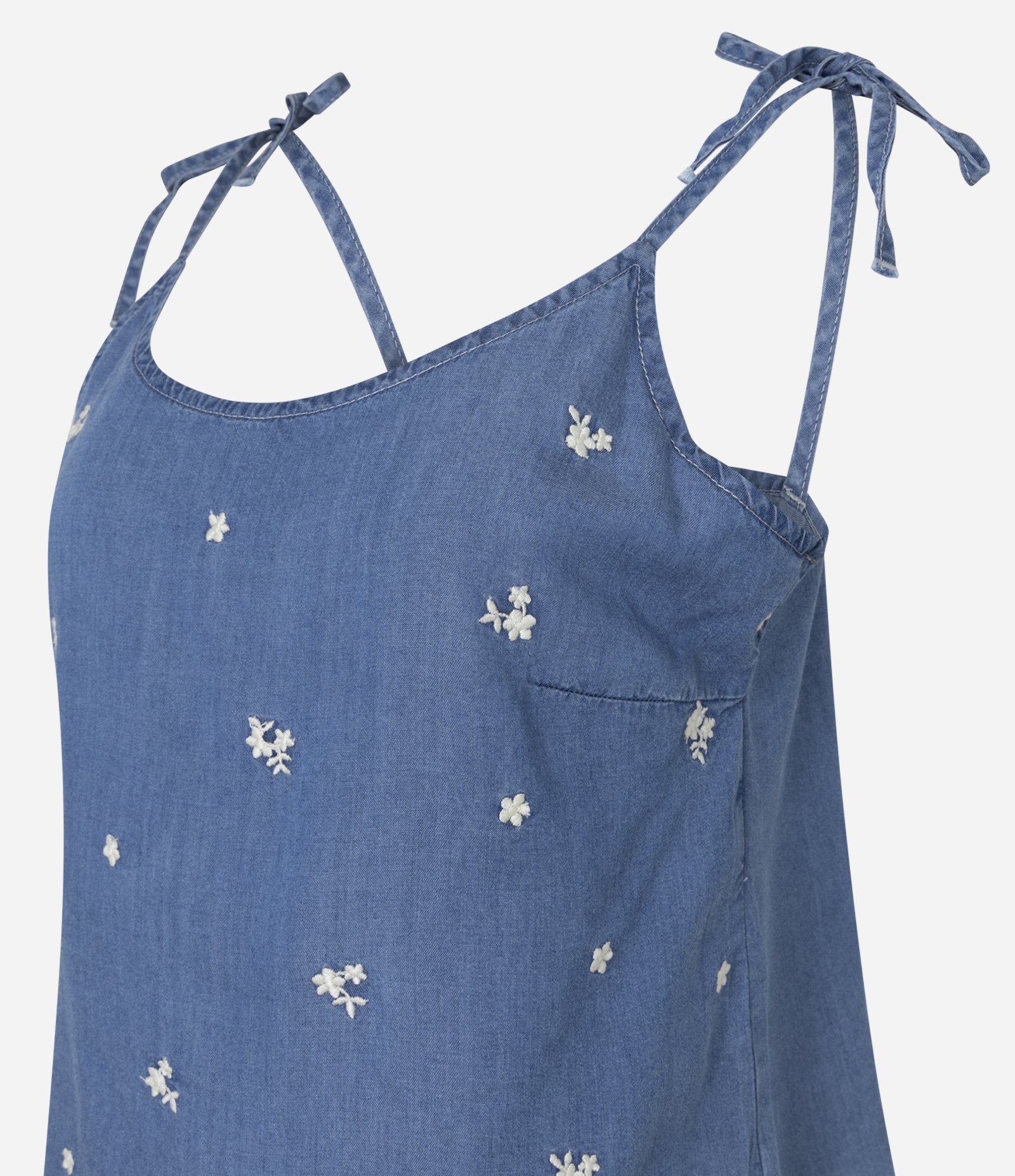 Blusa de Alça Laço em Liocel com Bordado Floral Médio 7