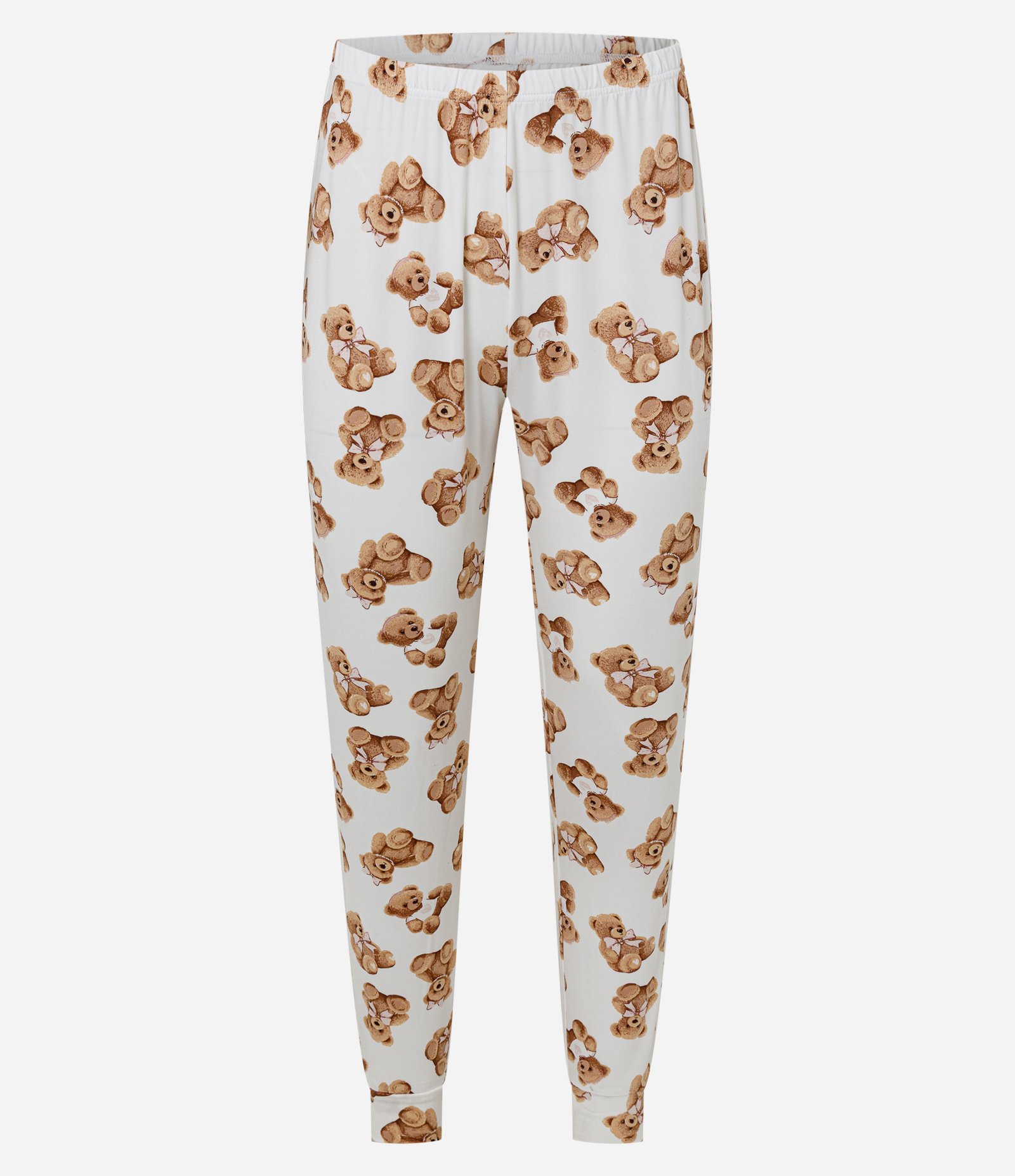 Pijama Longo Peach Touch com Estampa de Ursinhos Branco/Bege 7