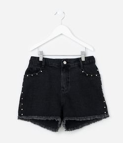 Short Infantil Regular em Jeans com Tachinhas - Tam 5 a 14 Anos