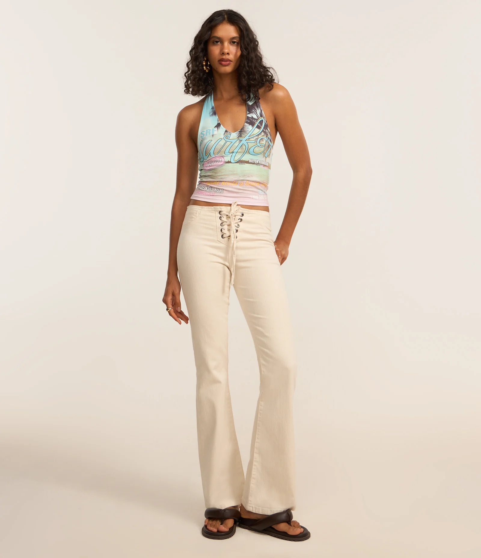 Blusa Frente Única em Microfibra com Estampa Praia Aloha Multicores 2