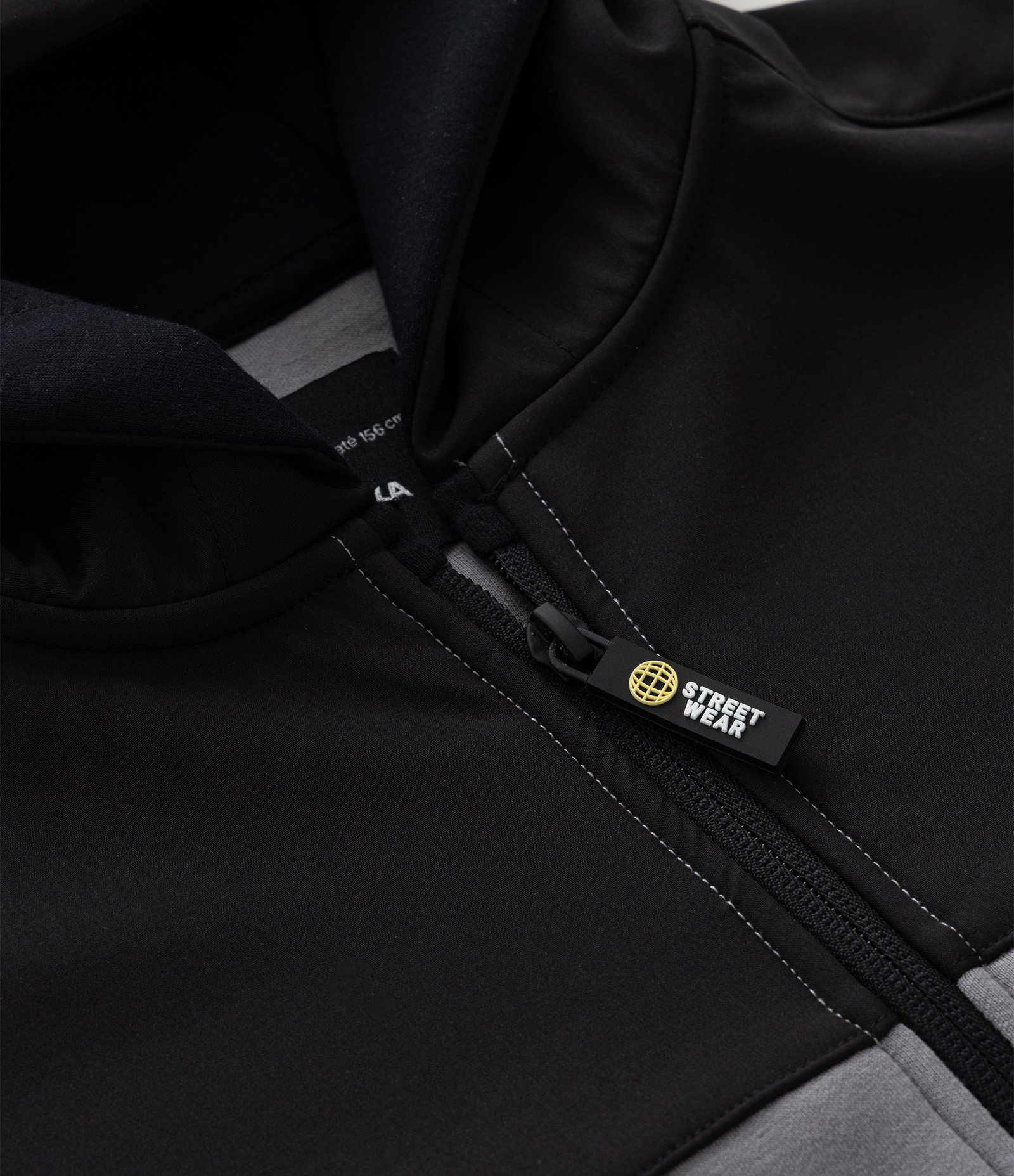 Colete Infantil em Moletom sem Felpa com Capuz – Tam 5 a 14 Anos Preto/Cinza 5