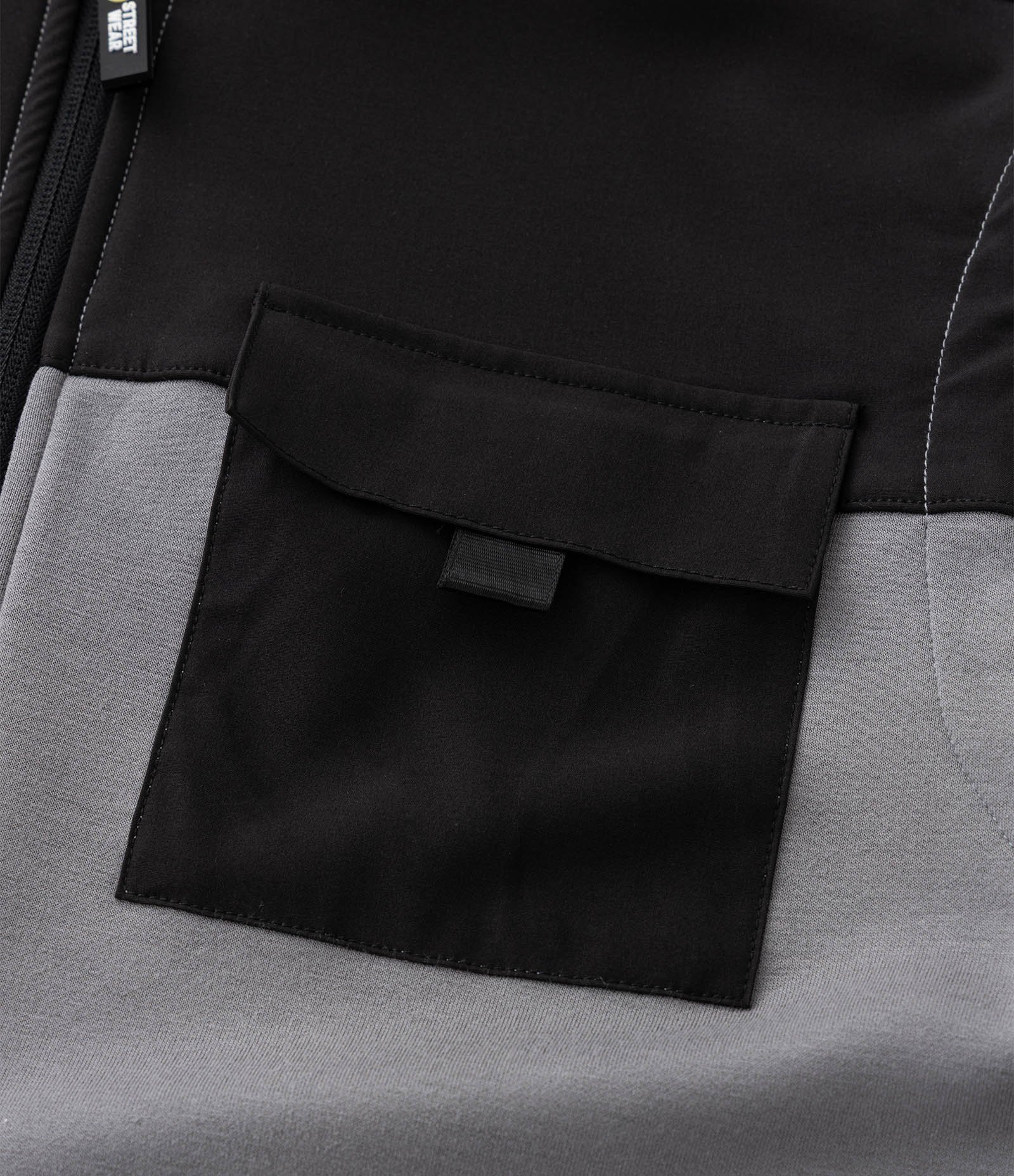 Colete Infantil em Moletom sem Felpa com Capuz – Tam 5 a 14 Anos Preto/Cinza 6