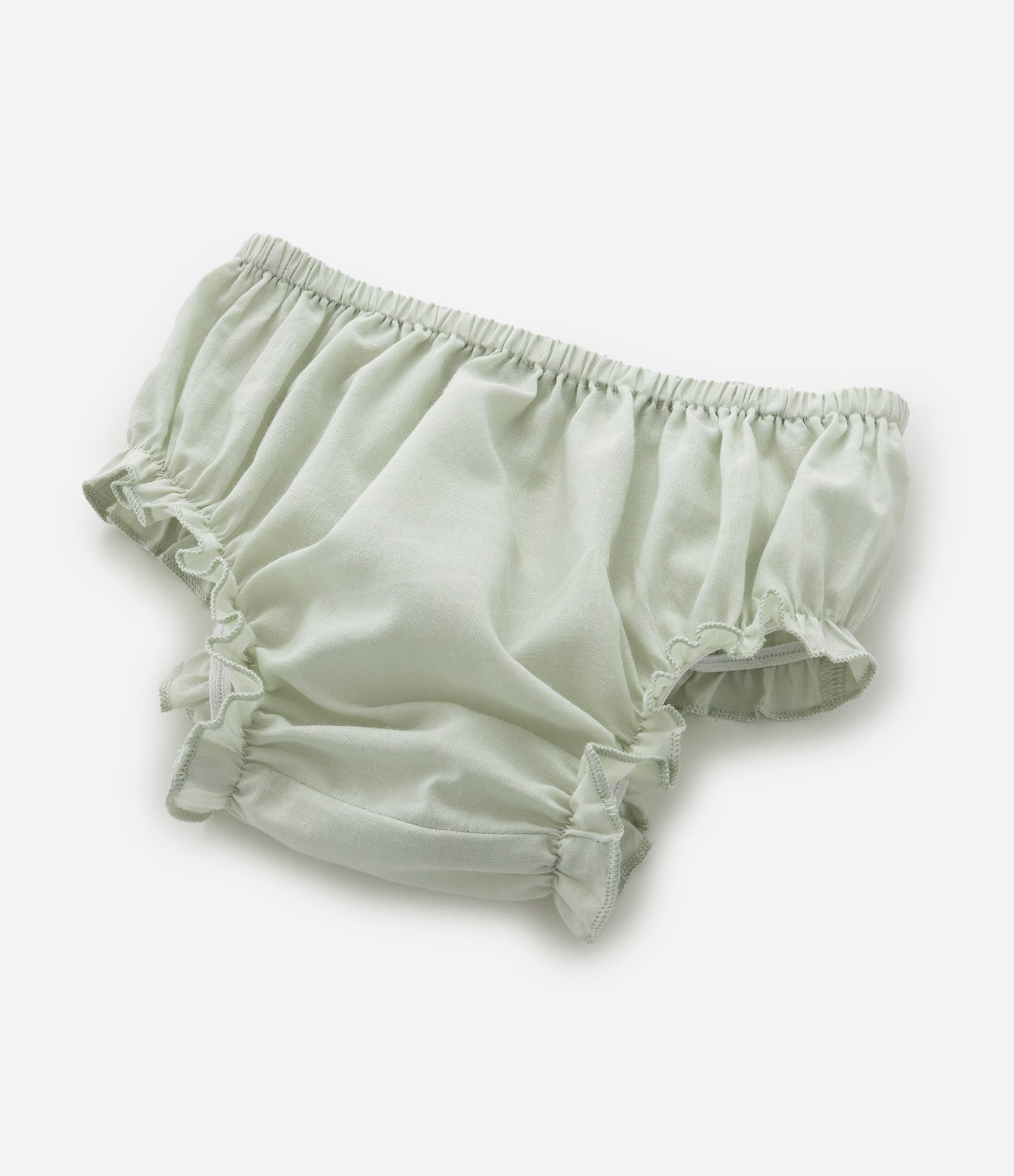 Vestido Infantil em Tricoline com Broderie Floral e Calcinha - Tam 0 a 18 Meses Verde 9