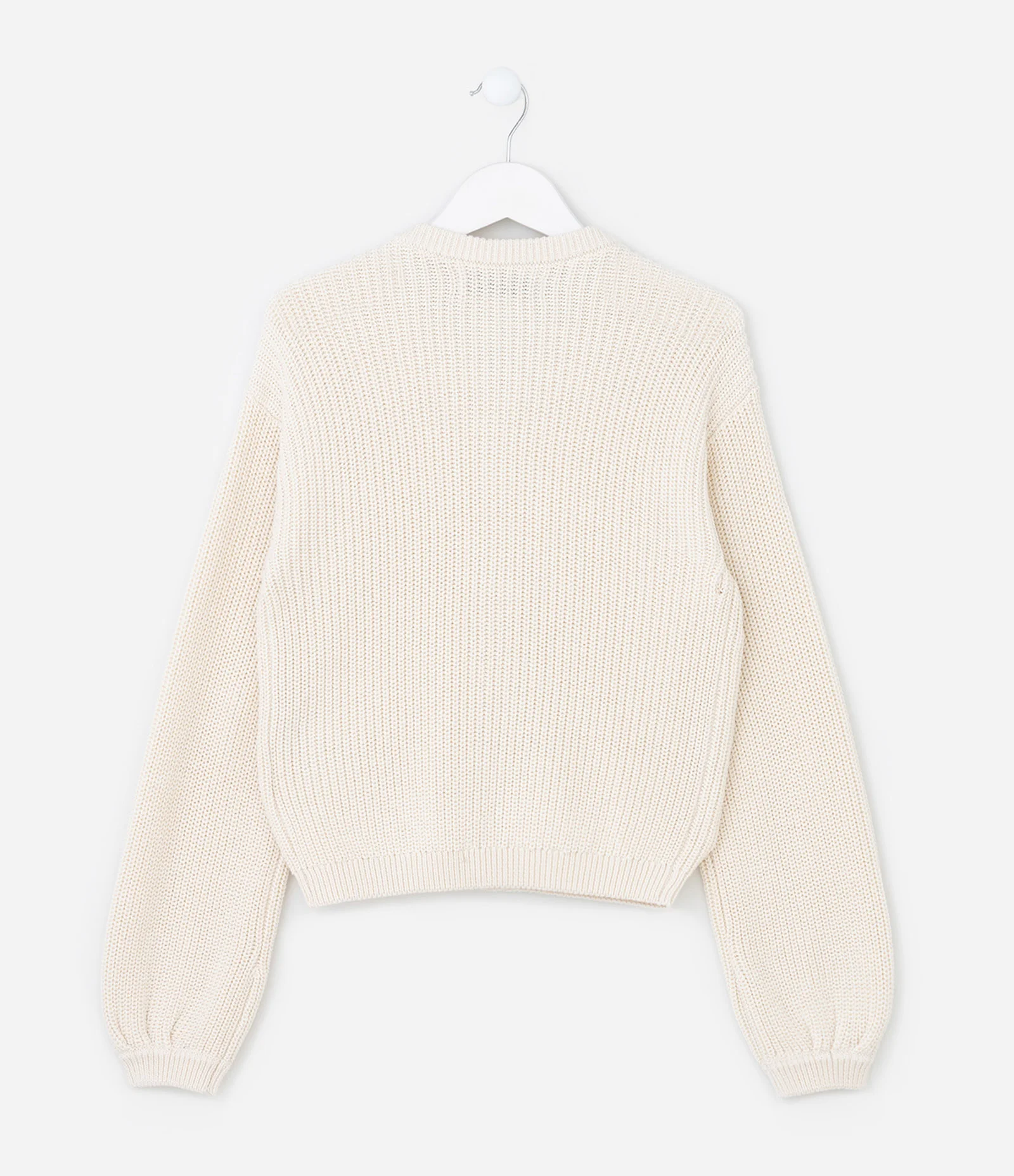 Cardigan Infantil em Tricô com Laços Brilhantes Frontais – Tam 5 a 14 Anos Off White 2