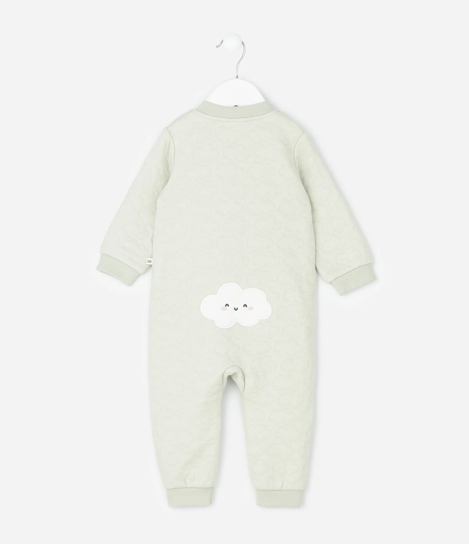 Macacão Infantil em Matelassê com Nuvens Bordadas – Tam RN a 18 Meses Verde Pastel 4