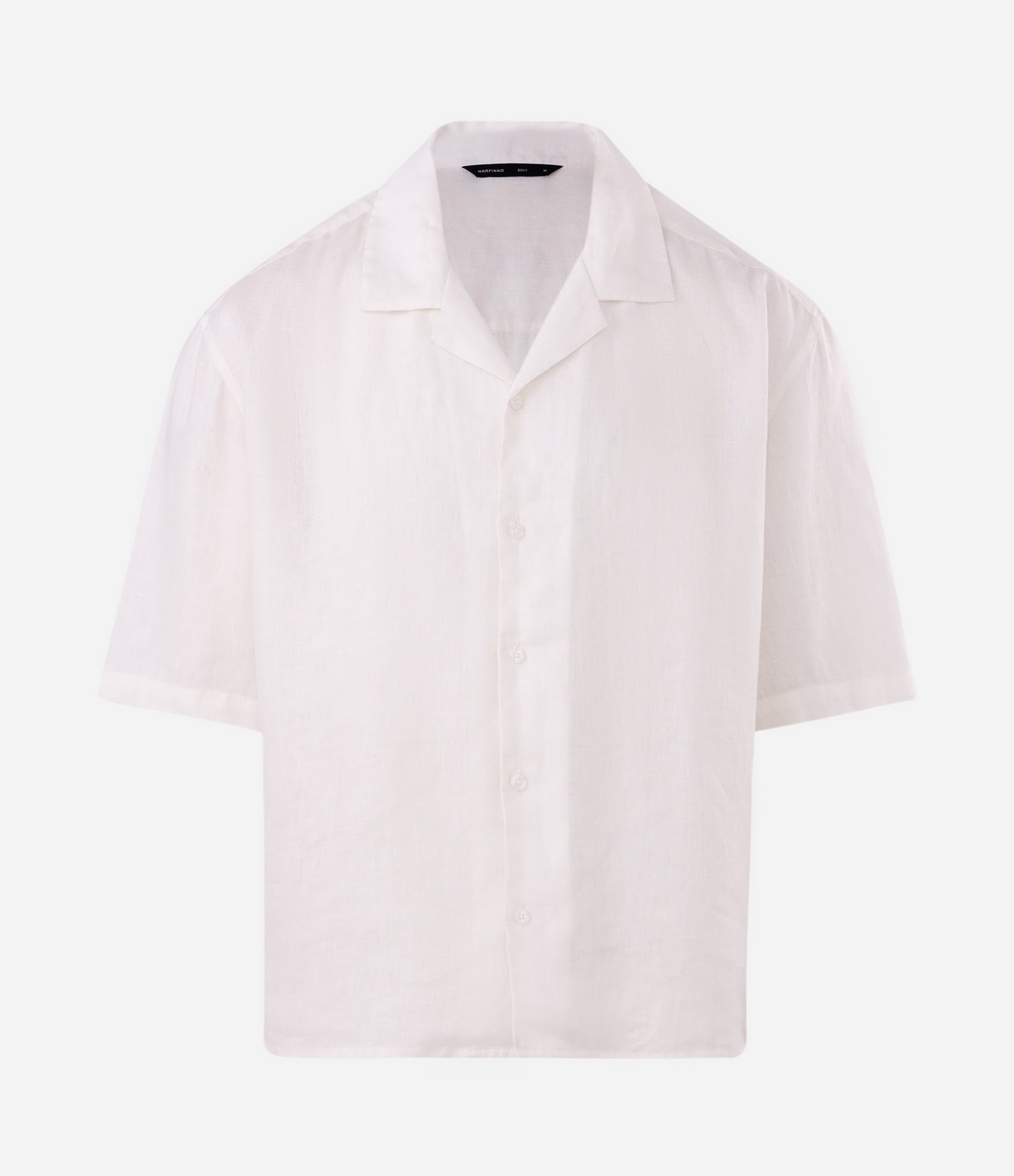 Camisa em Linho com Manga Curta Branco 8