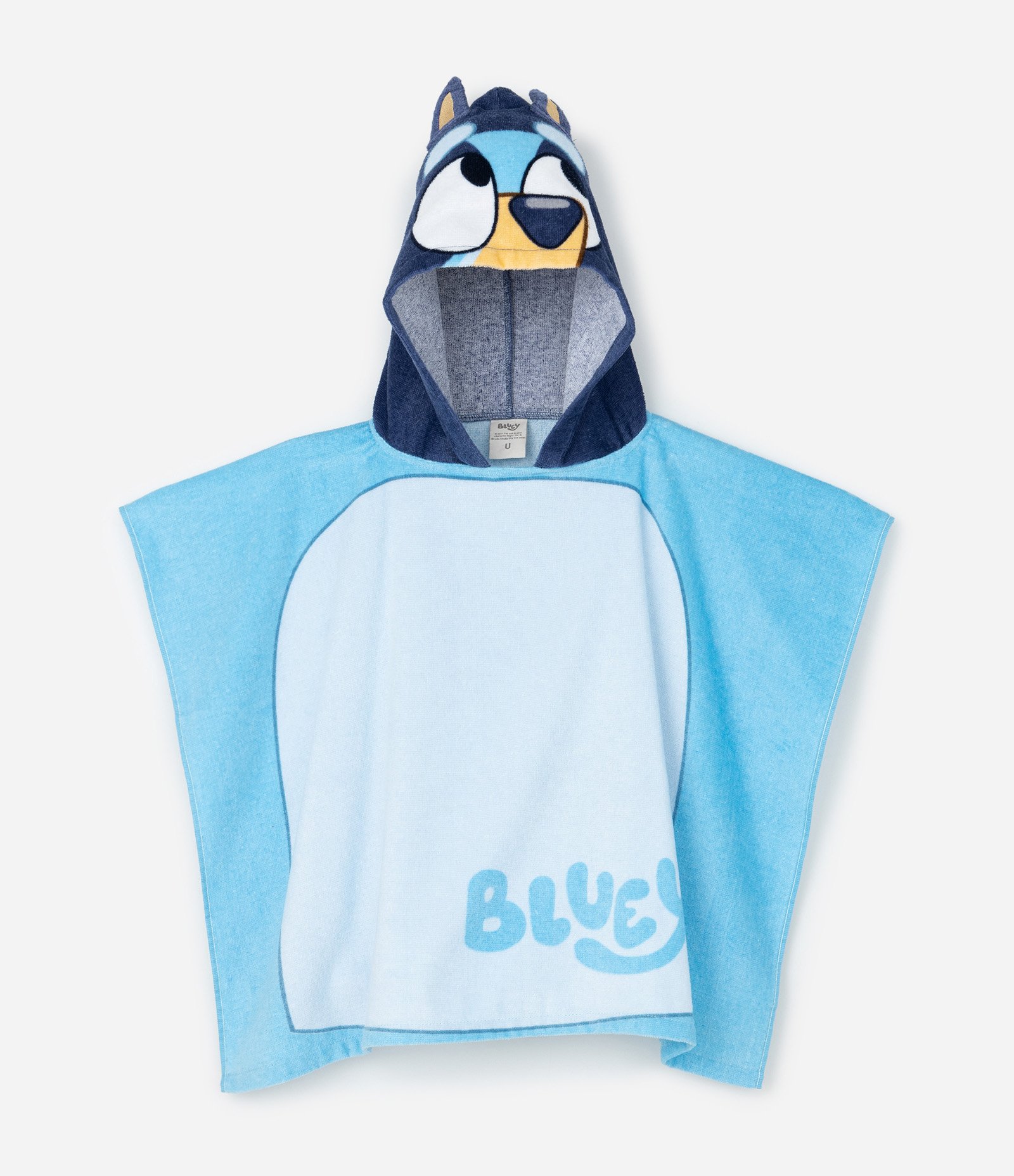 Poncho Infantil Atoalhado com Capuz e Estampa Bluey - Tam Único Azul 1