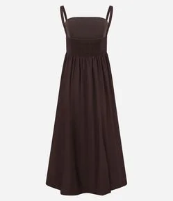 Vestido Balonê em Cotton com Elástico na Alça e Lastex