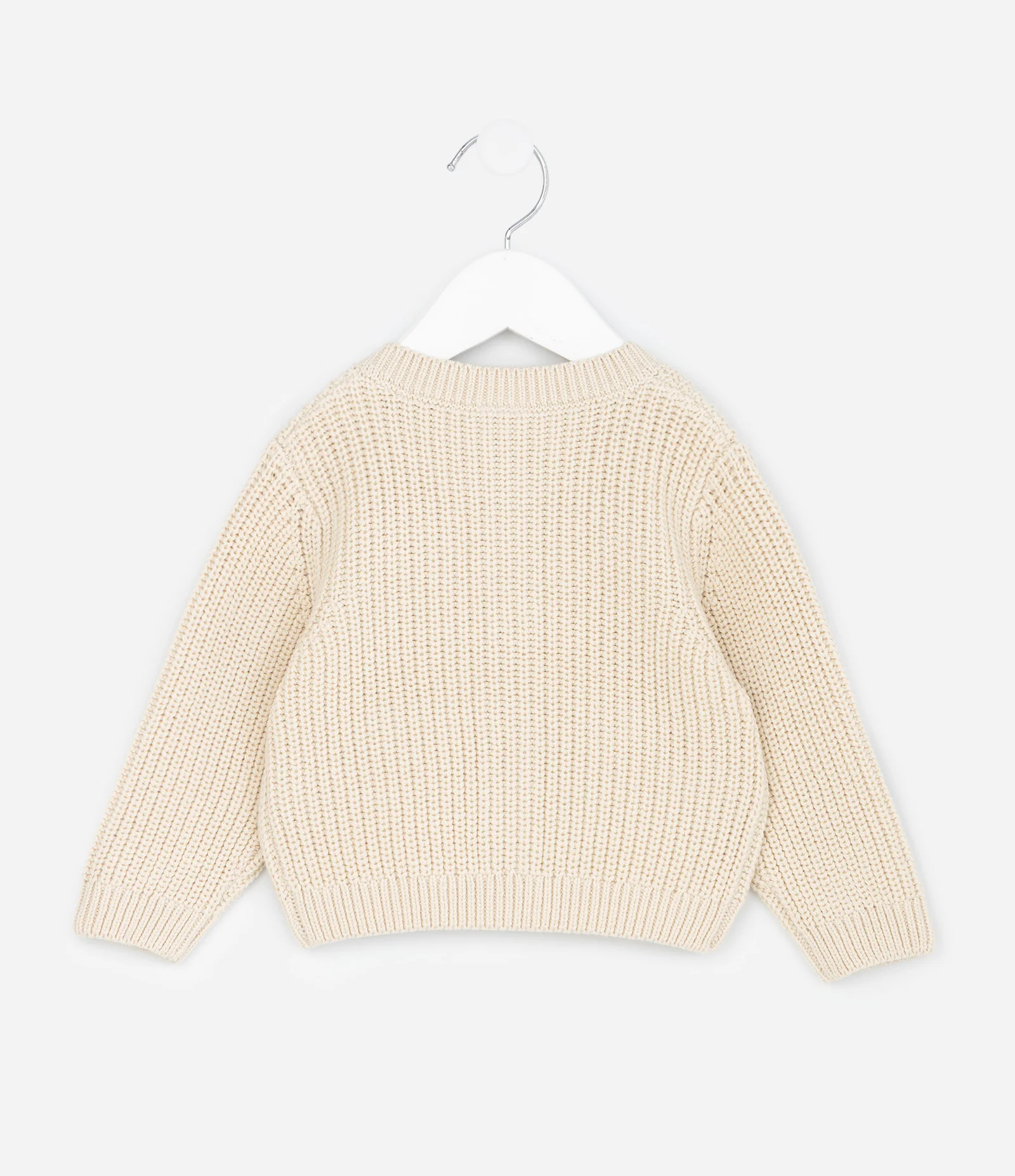 Cardigan Infantil em Tricô com Lacinhos Aplicados – Tam RN a 18 Meses Bege Claro 2
