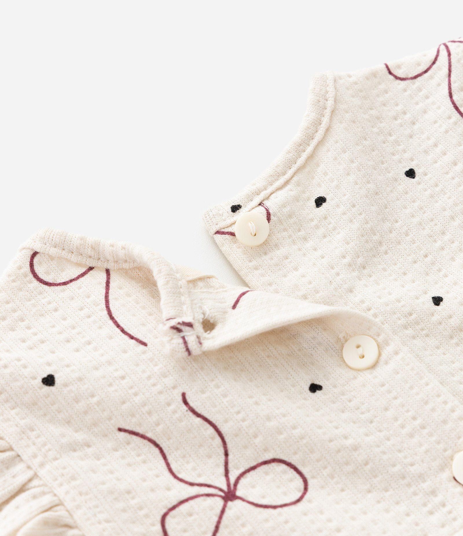 Vestido Infantil com Calcinha e Estampa de Laços – Tam 0 a 18 Meses Bege Claro 7