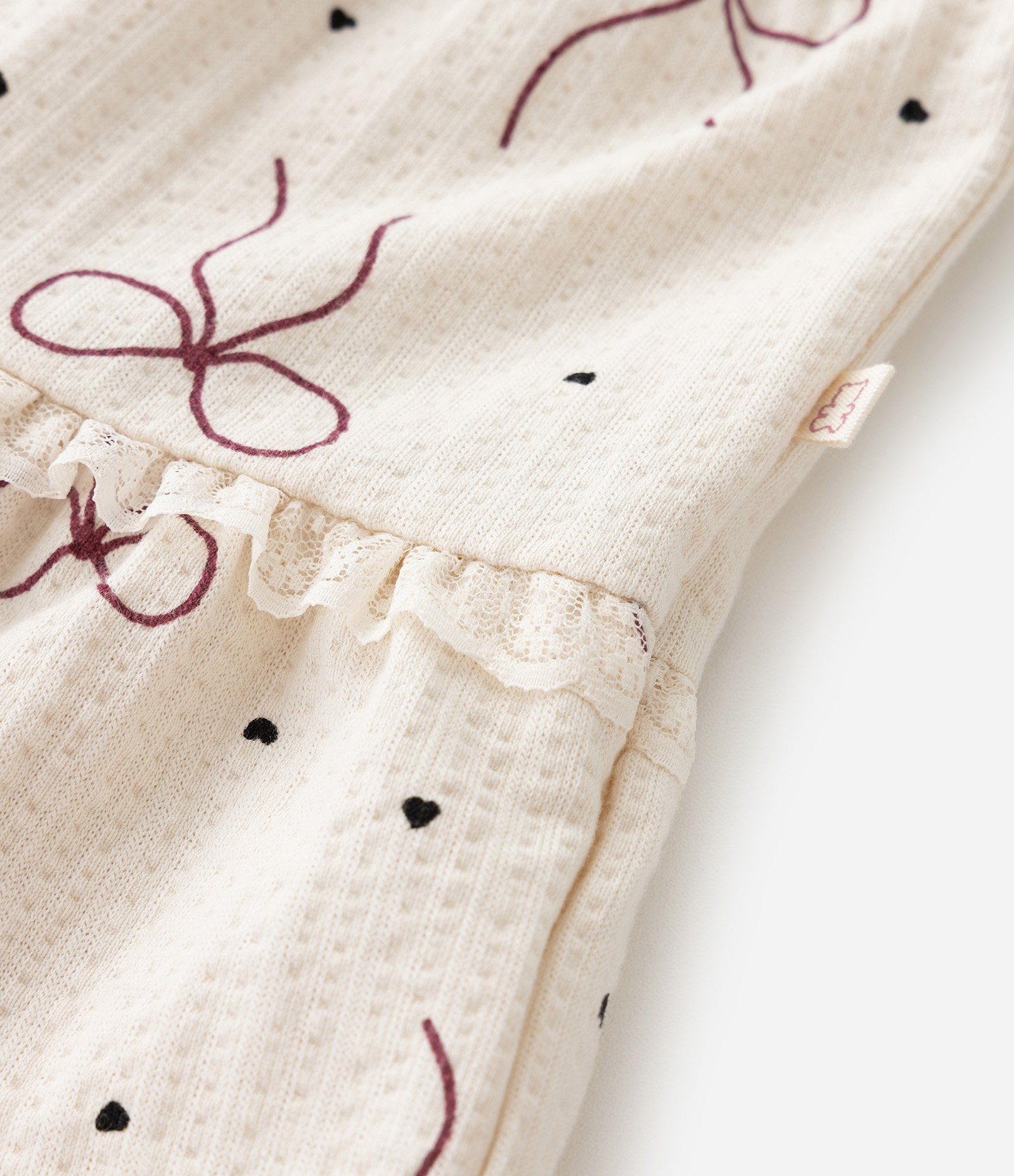 Vestido Infantil com Calcinha e Estampa de Laços – Tam 0 a 18 Meses Bege Claro 8