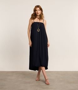 Vestido Balonê Long Midi com Alcinha Ajustável
