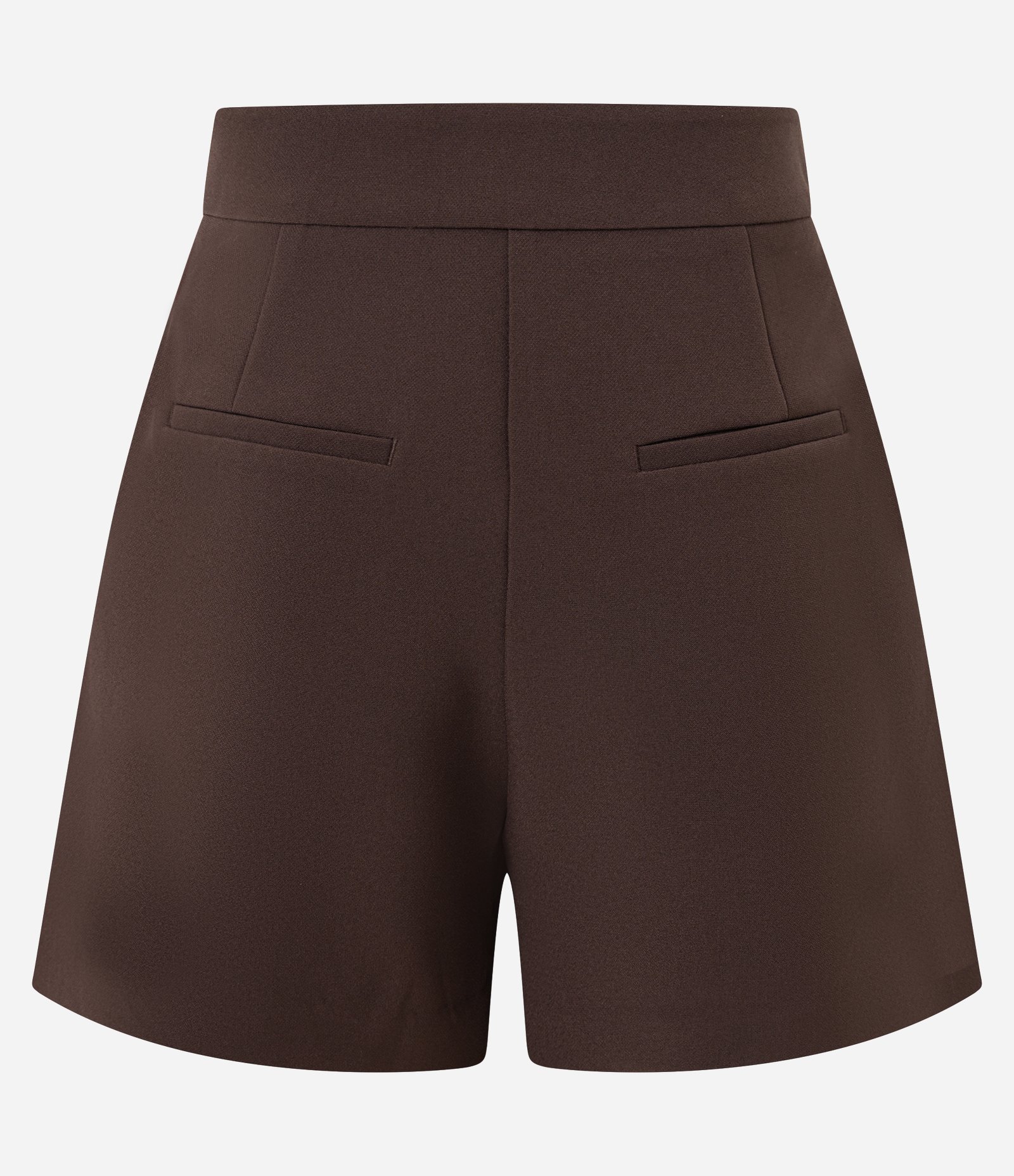 Short Alfaitado Cintura Alta com Bolsos Laterais Marrom escuro 5