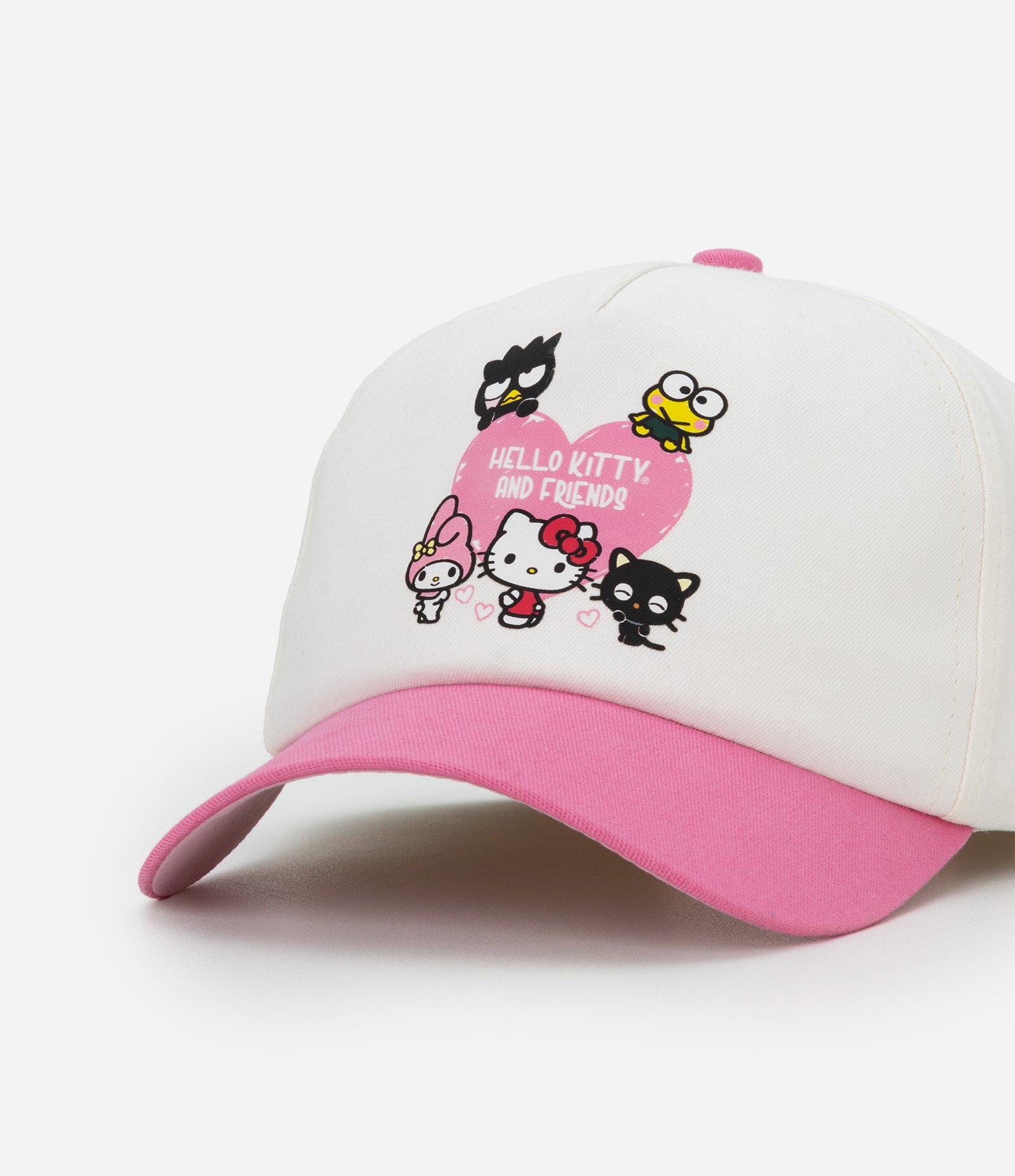 Boné Infantil Aba Curva com Estampa Hello Kitty e Amigos - Tam Único Rosa/Branco 4