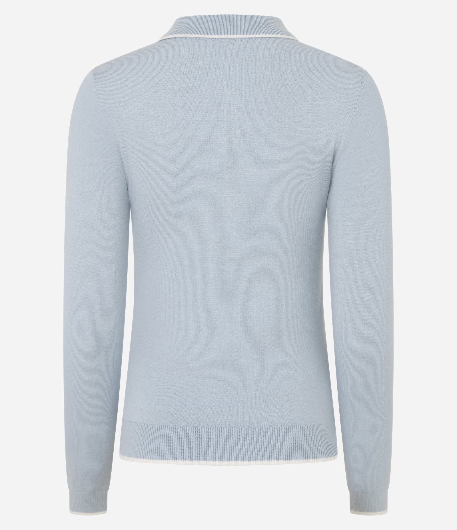 Blusa em Tricô com Gola Polo e Detalhe Contrastante Azul Bebê 6