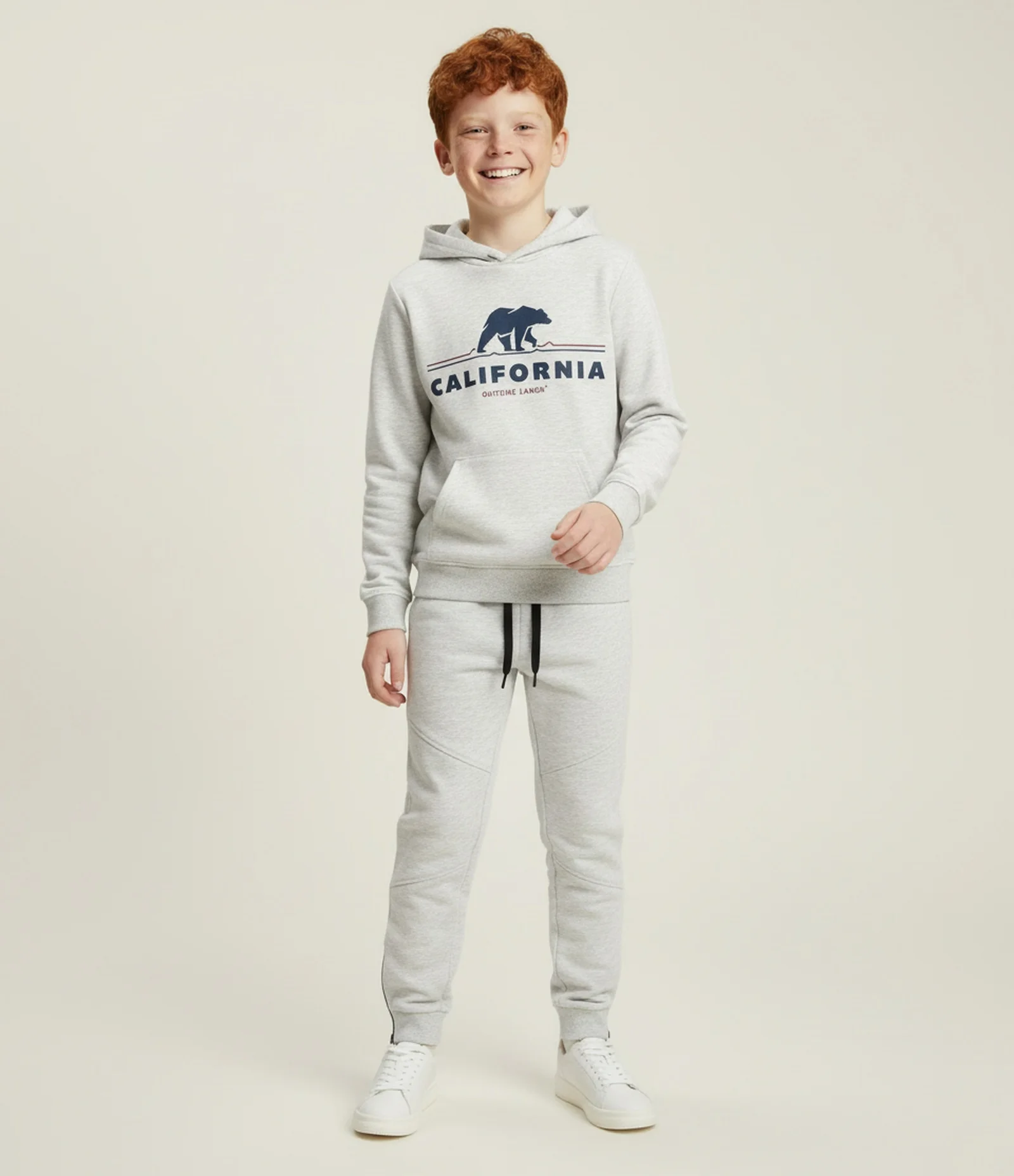 Casaco Infantil Em Moletom Com Capuz e Estampa California - Tam 5 A 14 Anos Cinza 1