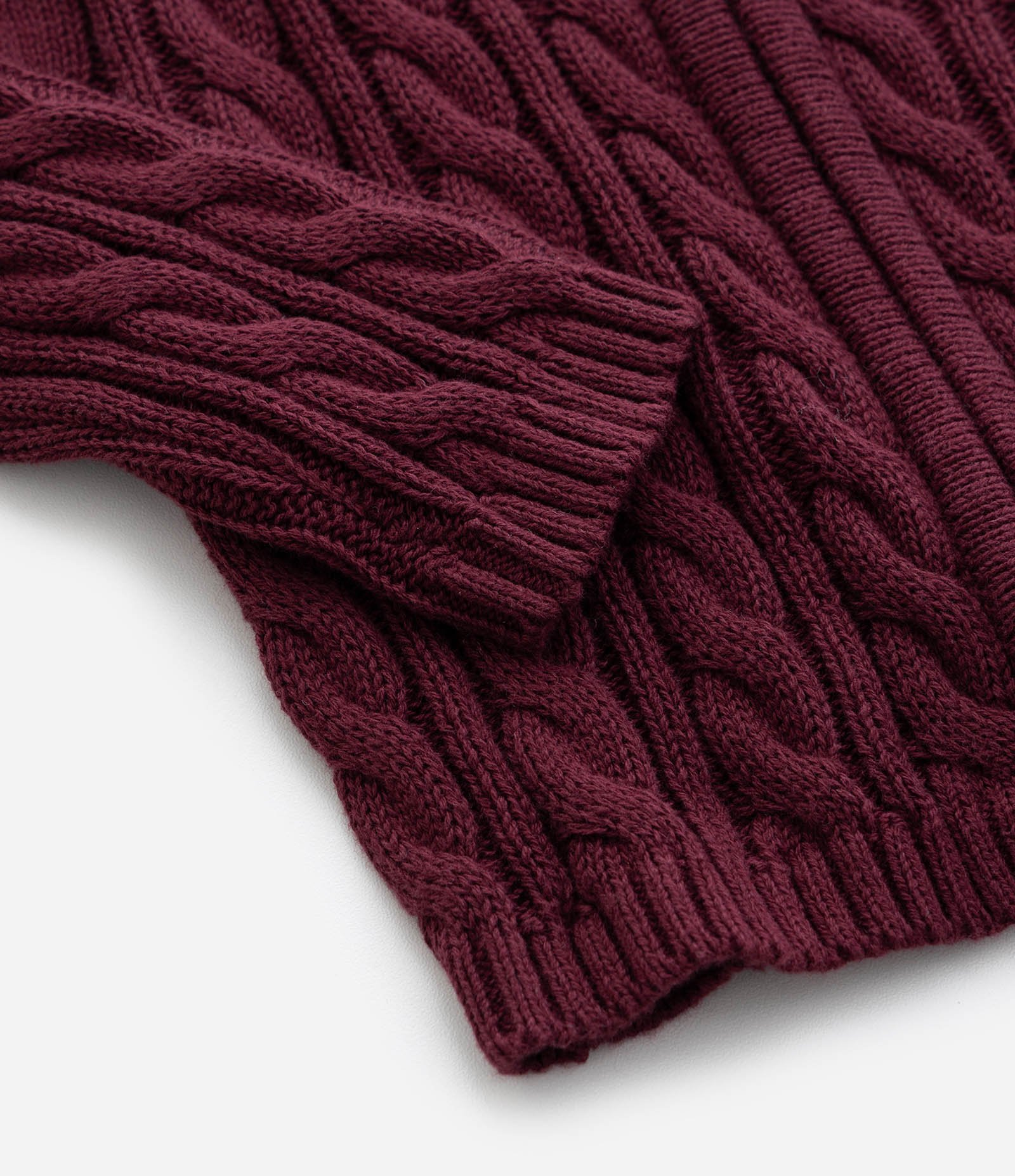 Suéter Infantil em Efeito Tricô com Zíper – Tam 5 a 14 Anos Vinho 5