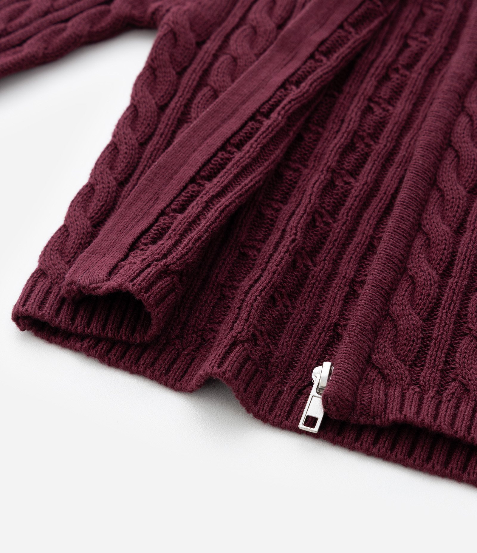 Suéter Infantil em Efeito Tricô com Zíper – Tam 5 a 14 Anos Vinho 6