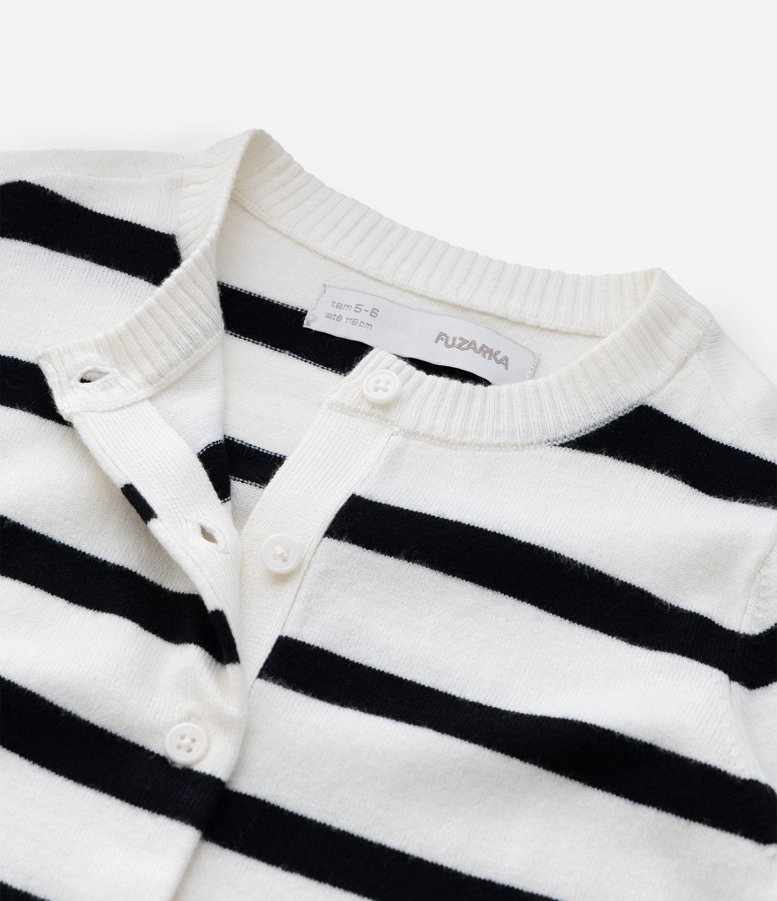 Cardigan Infantil em Tricô Listrado com Modelagem Ajustada – Tam 5 a 14 Anos Preto/Branco 6