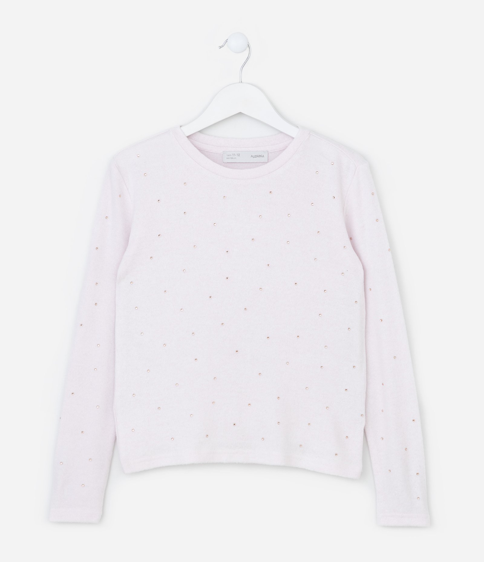 Casaco Infantil em Tricô com Aplicações Brilhantes – Tam 5 a 14 Anos Lilás Claro 1