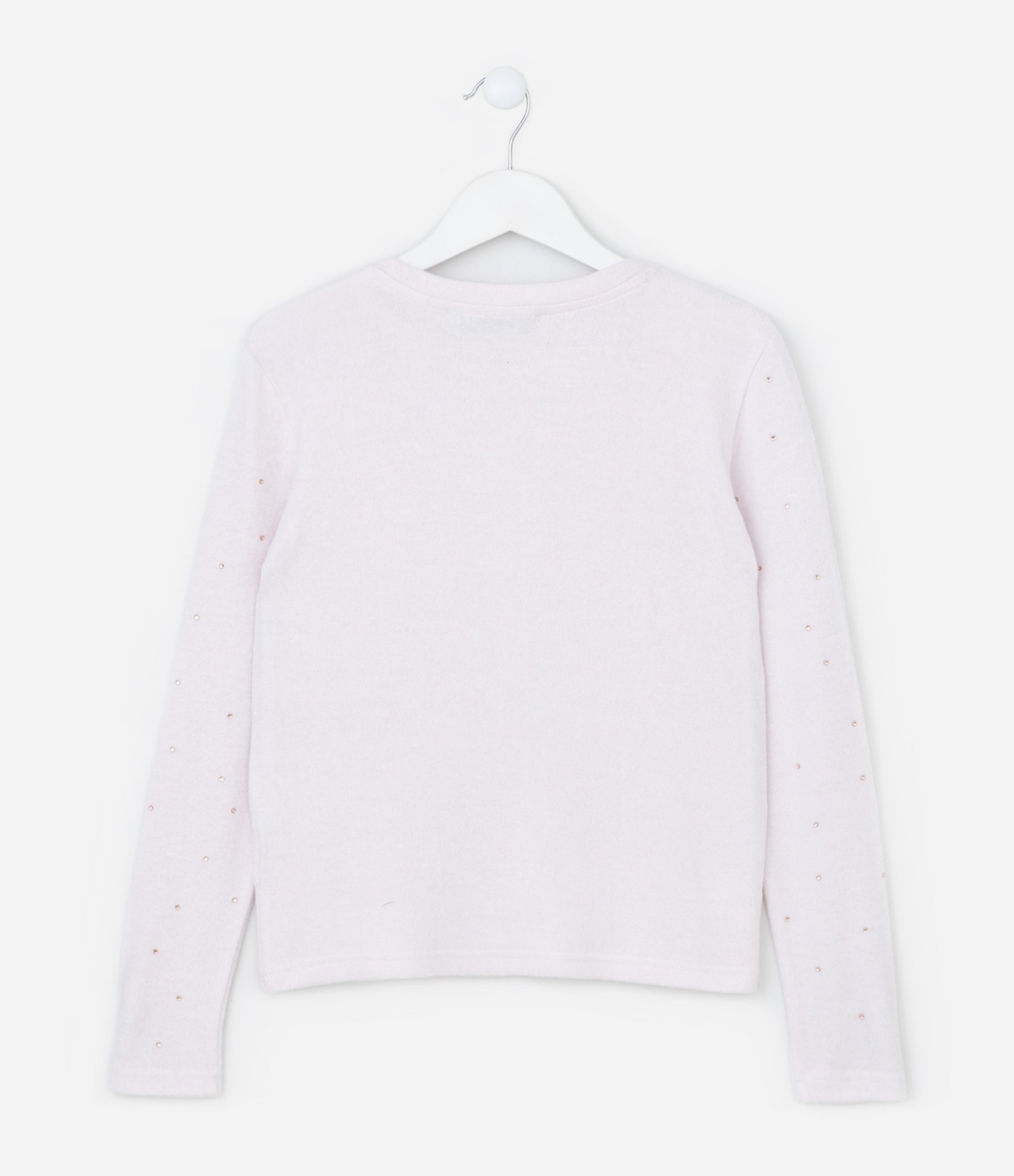 Casaco Infantil em Tricô com Aplicações Brilhantes – Tam 5 a 14 Anos Lilás Claro 2