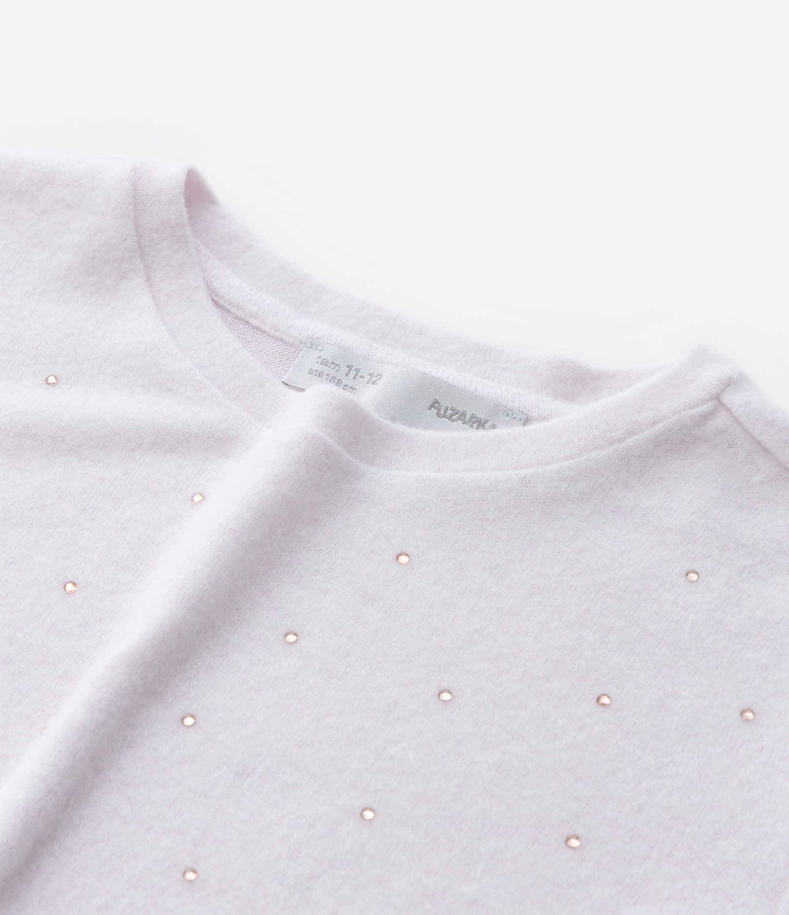 Casaco Infantil em Tricô com Aplicações Brilhantes – Tam 5 a 14 Anos Lilás Claro 4