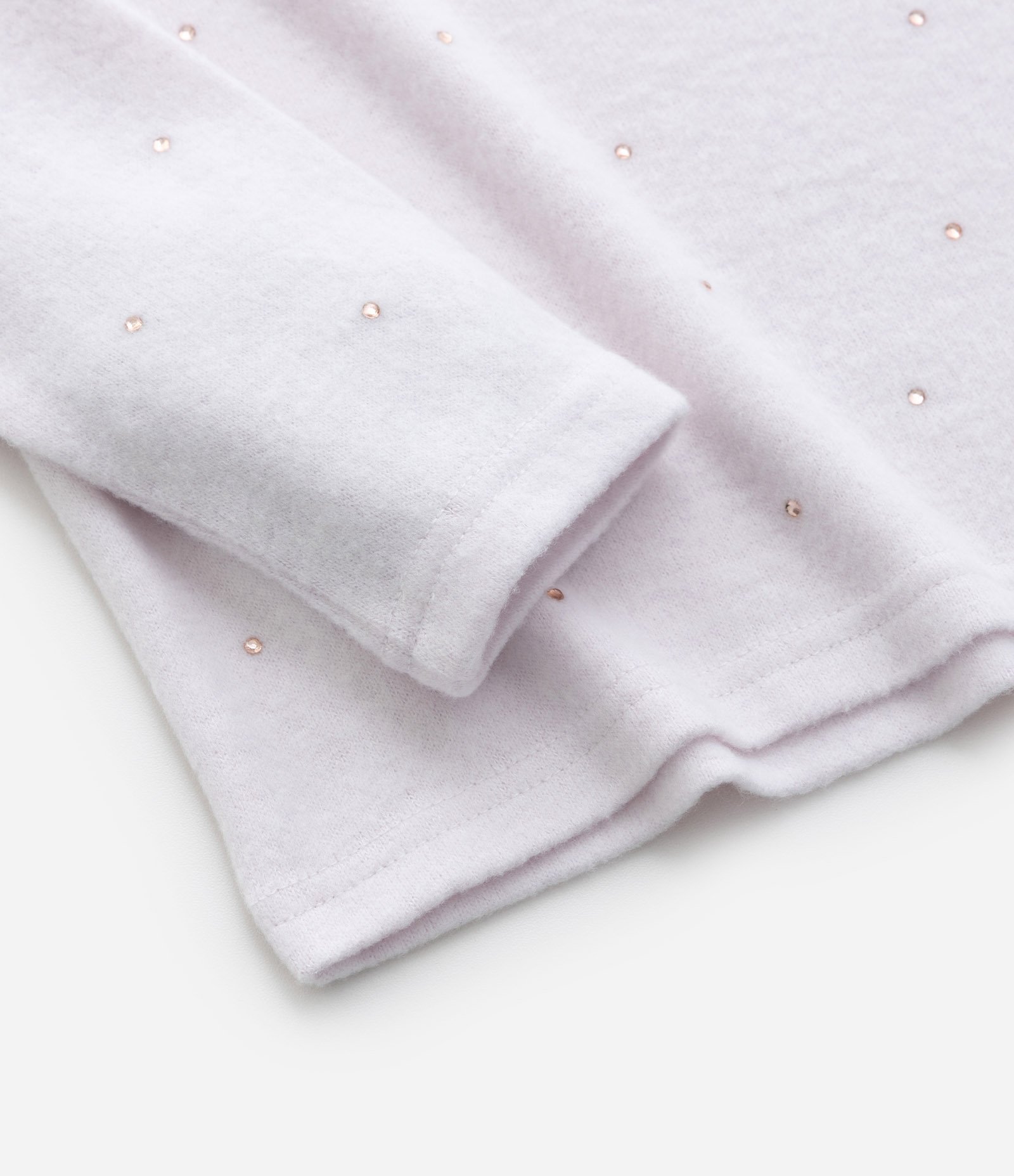 Casaco Infantil em Tricô com Aplicações Brilhantes – Tam 5 a 14 Anos Lilás Claro 5