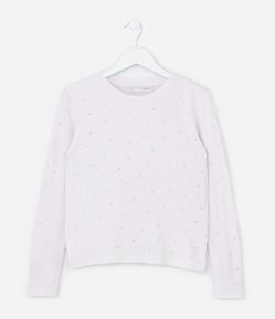 Casaco Infantil em Tricô com Aplicações Brilhantes – Tam 5 a 14 Anos